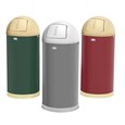 The Round Tops Push Door decorative refuse container have a classic, sleek design that beautifully blend into any indoor environment and open top for easy waste disposal.