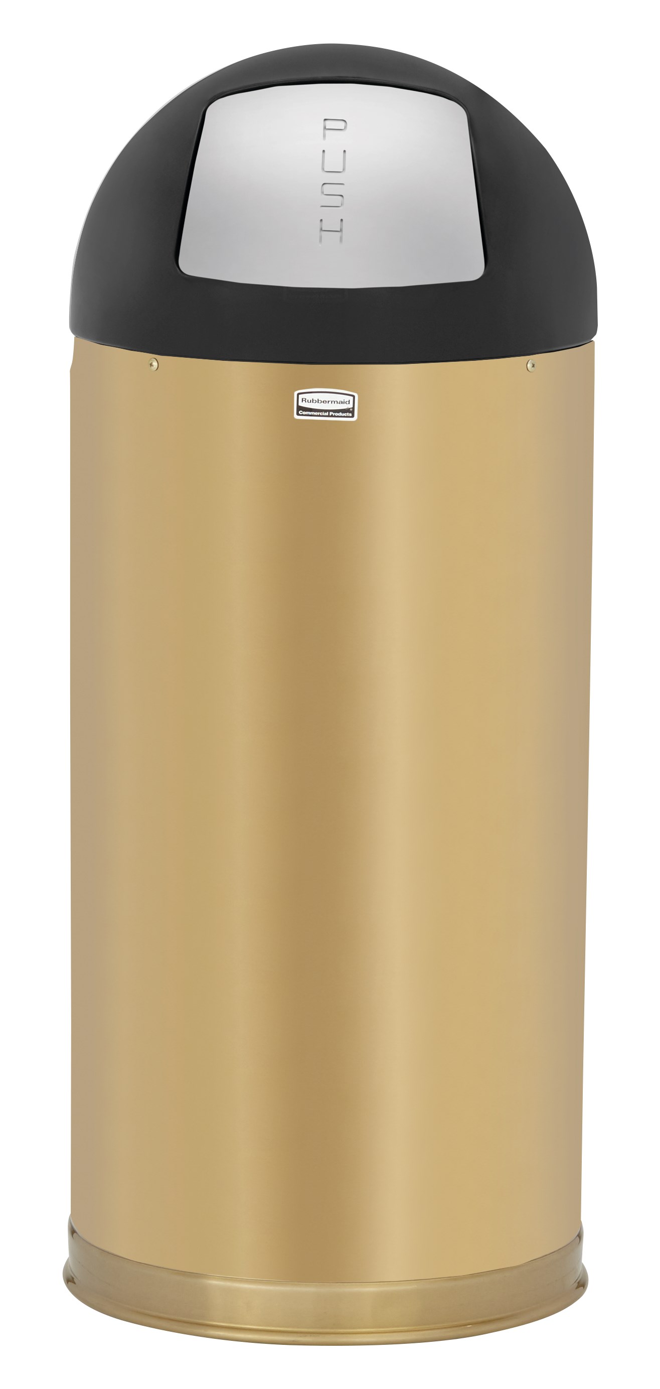 The Round Tops Push Door decorative refuse container have a classic, sleek design that beautifully blend into any indoor environment and open top for easy waste disposal.
