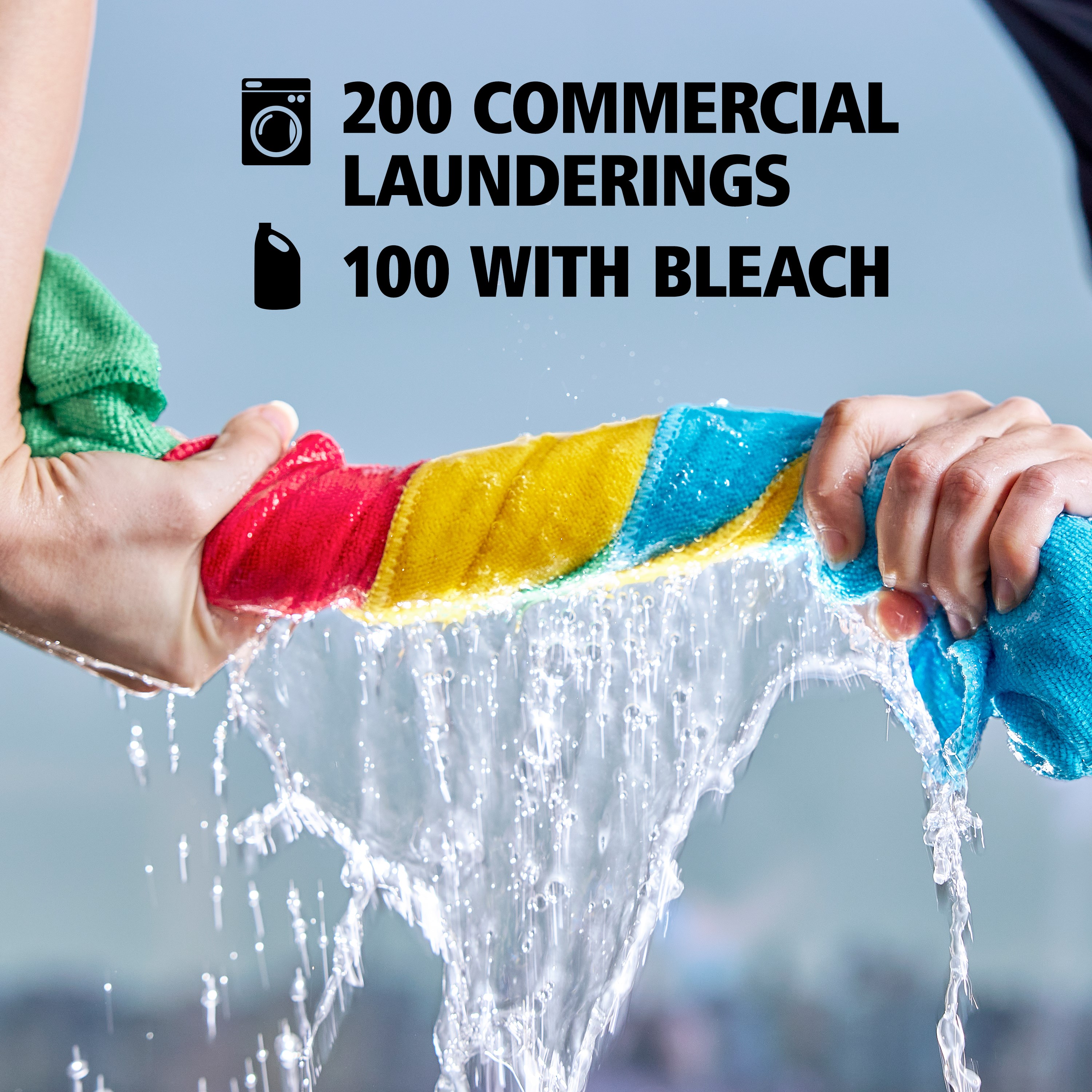 HYGEN™ r-40 Recycled Microfiber Cloths are made with 40% post-consumer recycled polyester and engineered for superior performance and durability. Made to withstand 200 commercial launderings (100 with bleach), staying bright for easy color coding.