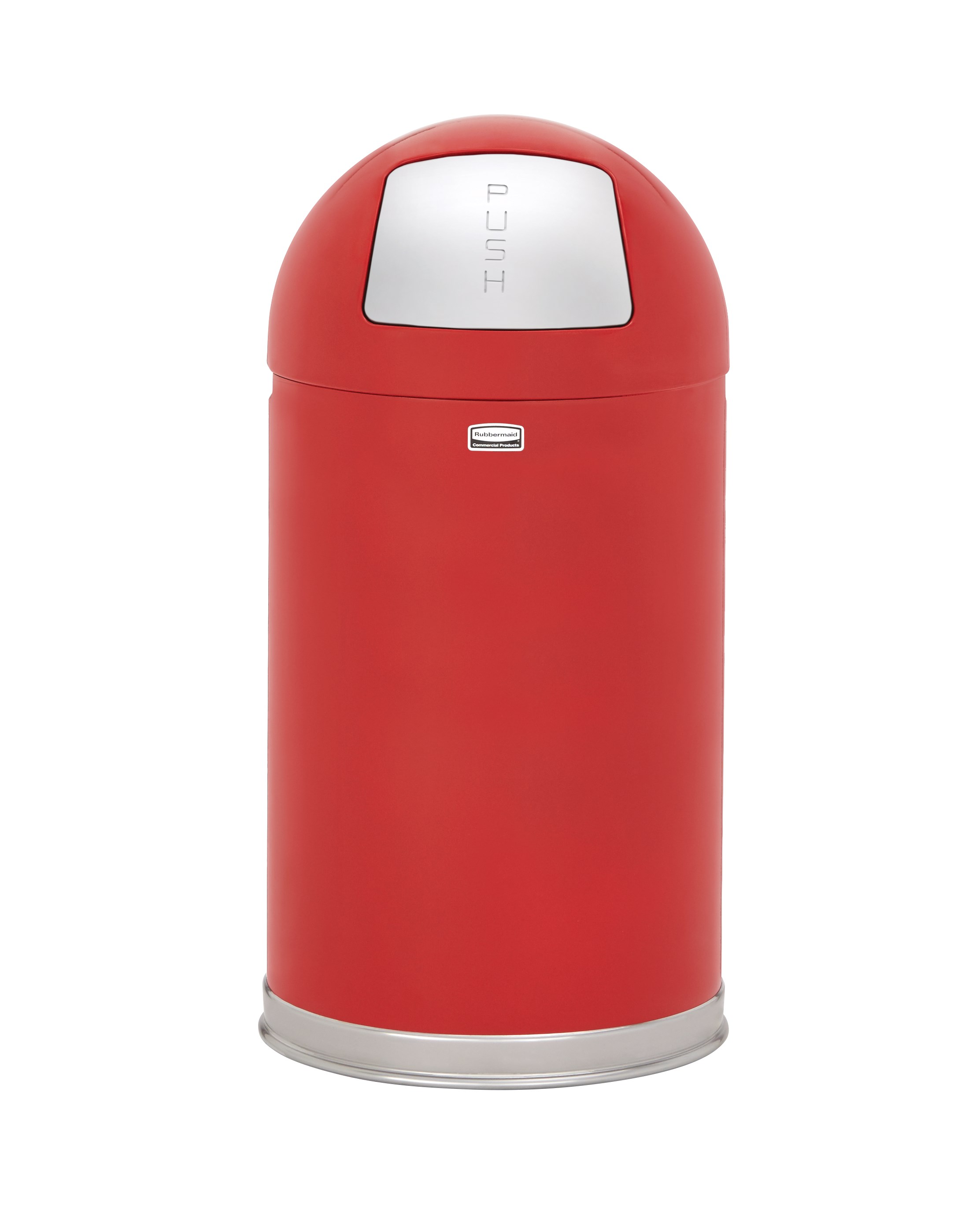 The Round Tops Push Door decorative refuse container have a classic, sleek design that beautifully blend into any indoor environment and open top for easy waste disposal.