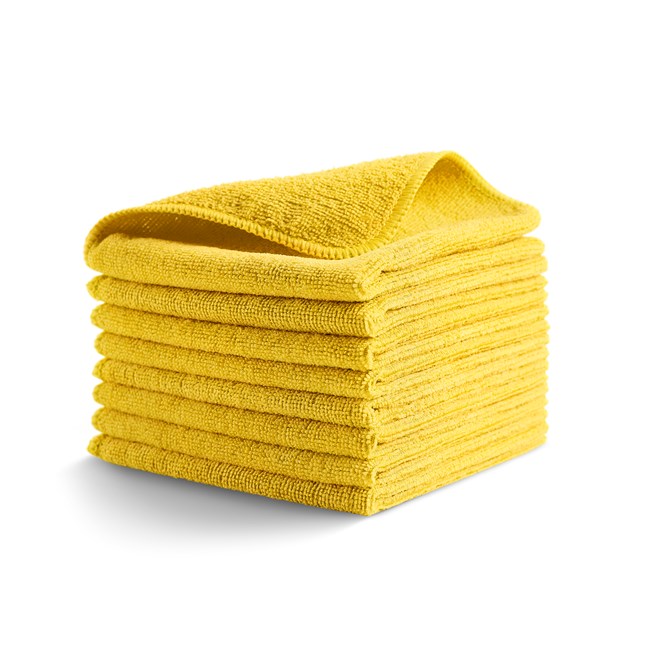 I panni in microfibra riciclata HYGEN™ r-40 sono realizzati con il 40% di poliestere riciclato post-consumo e progettati per garantire prestazioni e durata superiori. Resistono a 200 lavaggi industriali (100 con candeggina) mantenendo colori brillanti per una facile codifica a colori.