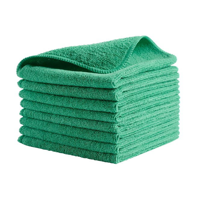 I panni in microfibra riciclata HYGEN™ r-40 sono realizzati con il 40% di poliestere riciclato post-consumo e progettati per garantire prestazioni e durata superiori. Resistono a 200 lavaggi industriali (100 con candeggina) mantenendo colori brillanti per una facile codifica a colori.
