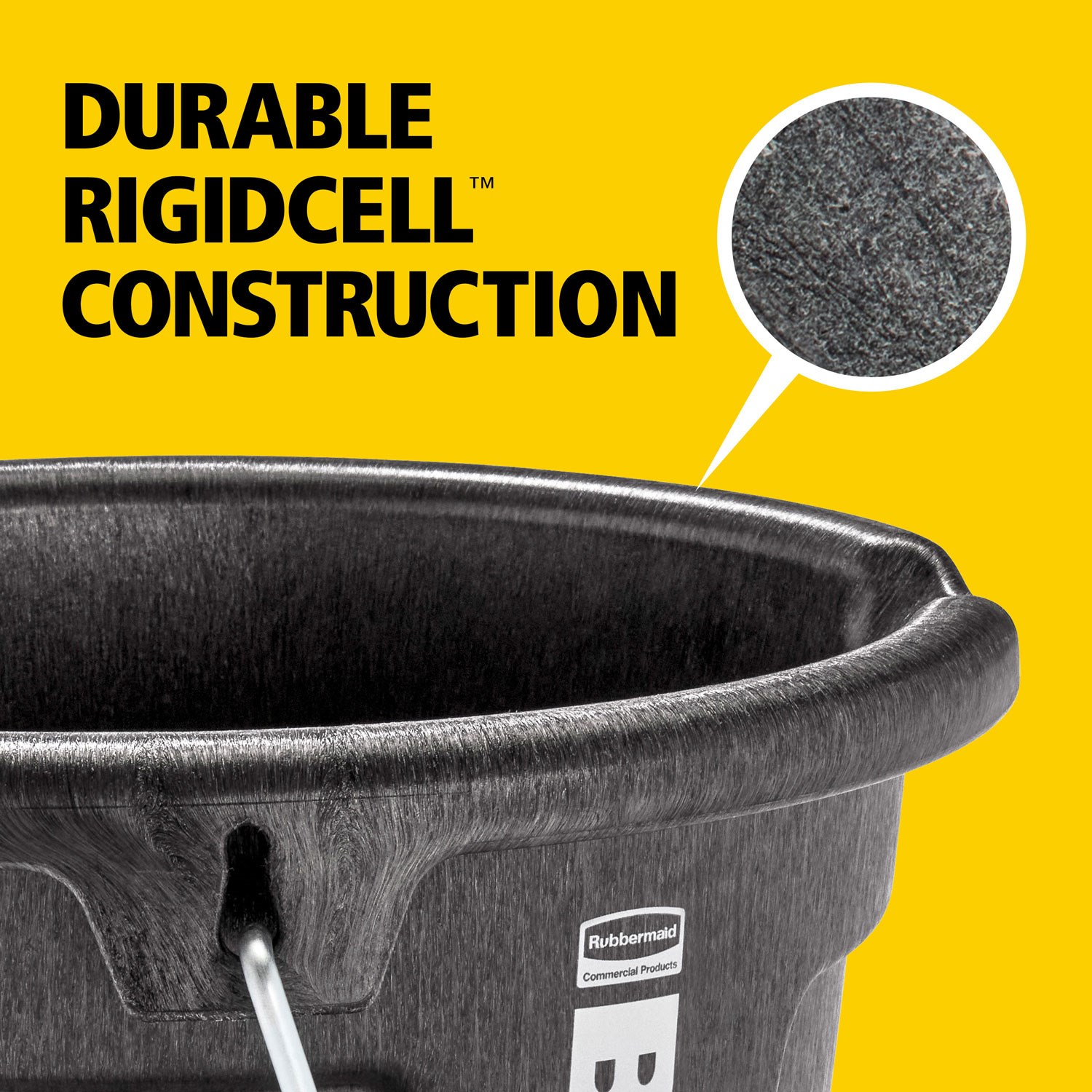 The Rubbermaid Commercial Products BRUTE 5 Gallon 3-in-1 Flat Back Bucket is built for easy feeding, and carrying, just hook it, hang it, or carry it, the flat-back design fits seamlessly on corrals and fences, perfect for on the go feeding.