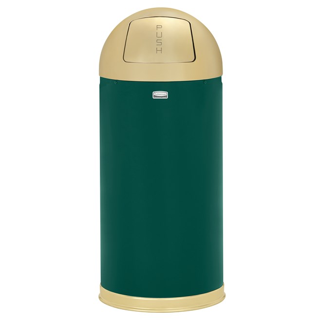 The Round Tops Push Door decorative refuse container have a classic, sleek design that beautifully blend into any indoor environment and open top for easy waste disposal.