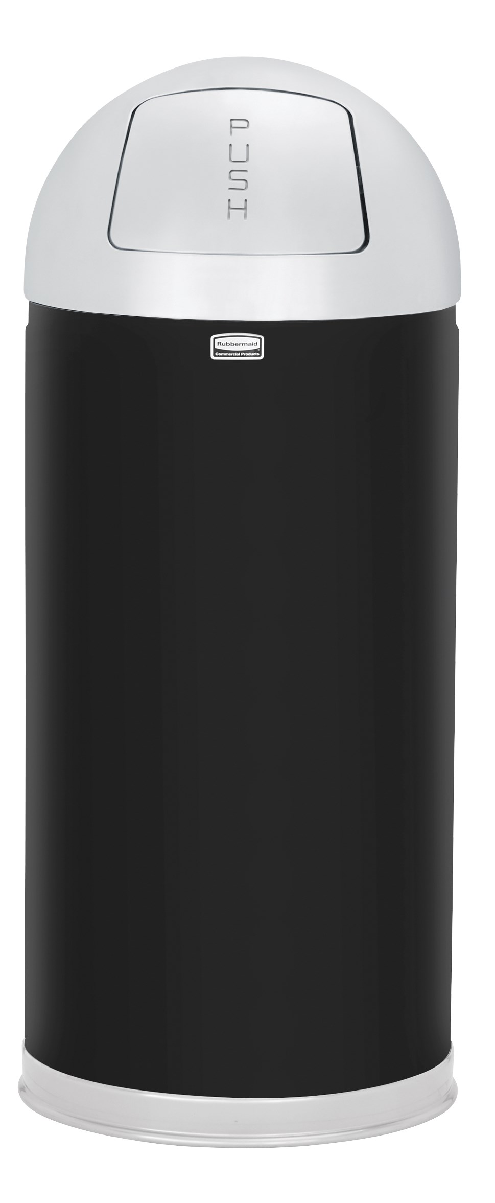 The Round Tops Push Door decorative refuse container have a classic, sleek design that beautifully blend into any indoor environment and open top for easy waste disposal.