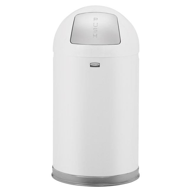 The Round Tops Push Door decorative refuse container have a classic, sleek design that beautifully blend into any indoor environment and open top for easy waste disposal.