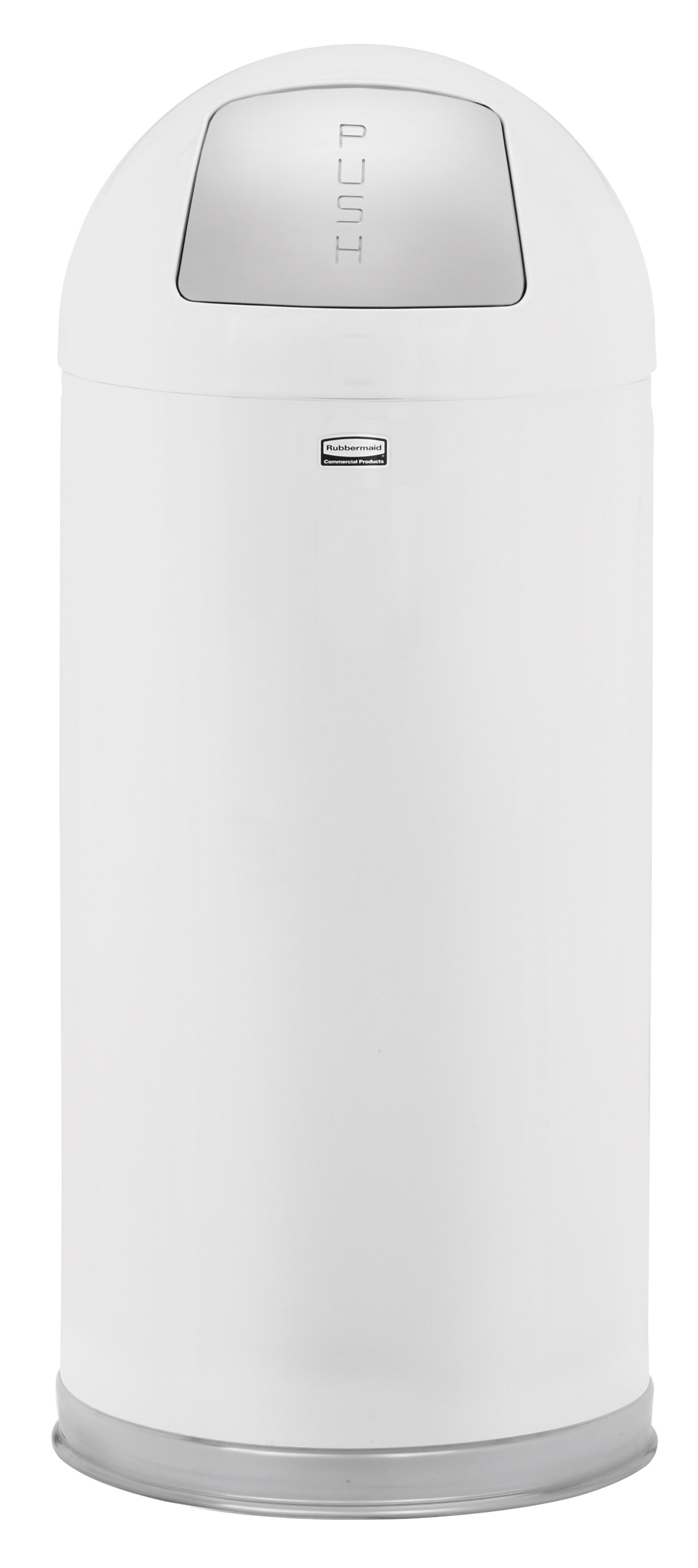 The Round Tops Push Door decorative refuse container have a classic, sleek design that beautifully blend into any indoor environment and open top for easy waste disposal.