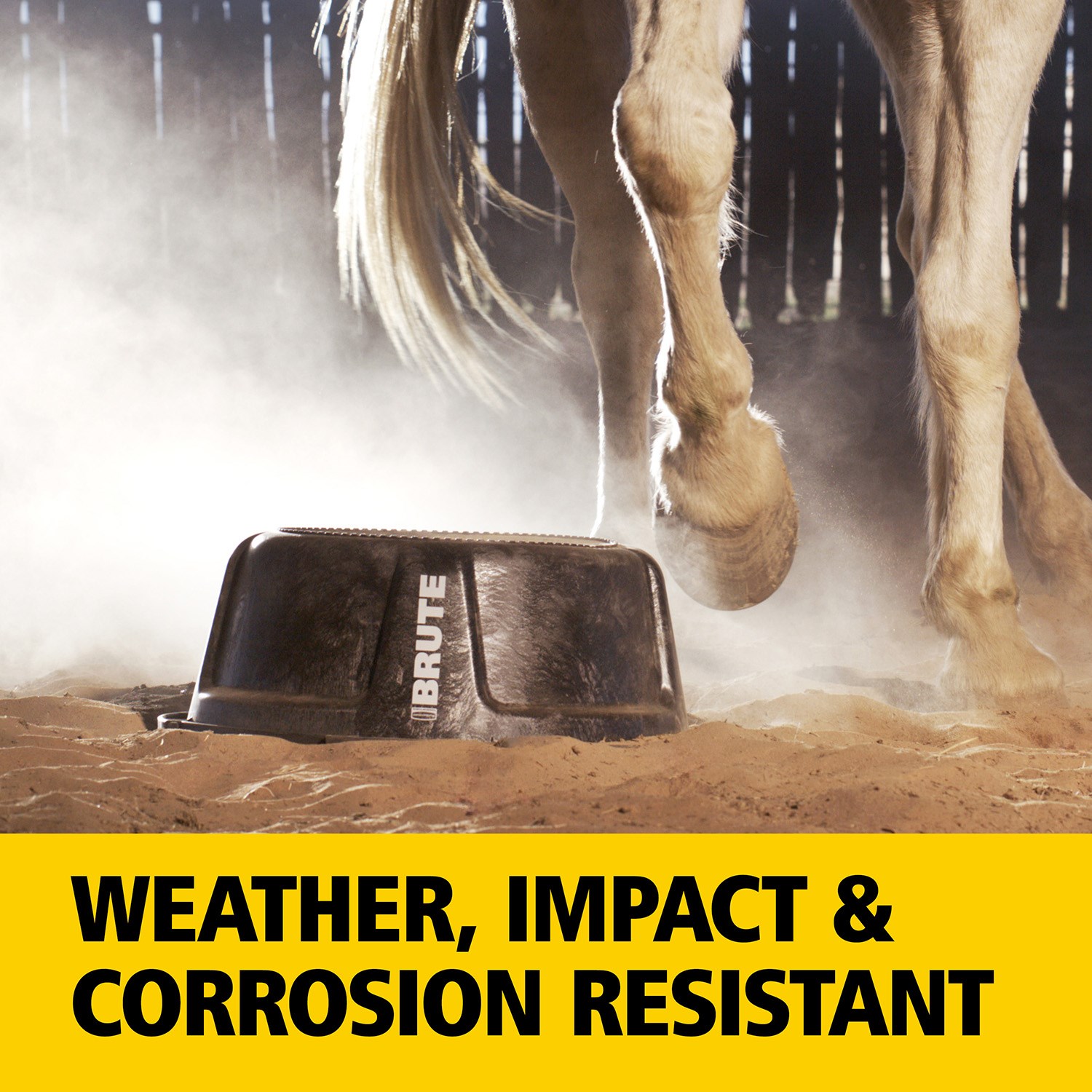 Rubbermaid Commercial Products® BRUTE 6 Gallon Multi-Purpose Feed Container is 2X Stronger* made with RigidCell™ Construction, delivering the same durable construction as Rubbermaid Commercial Stock Tanks.