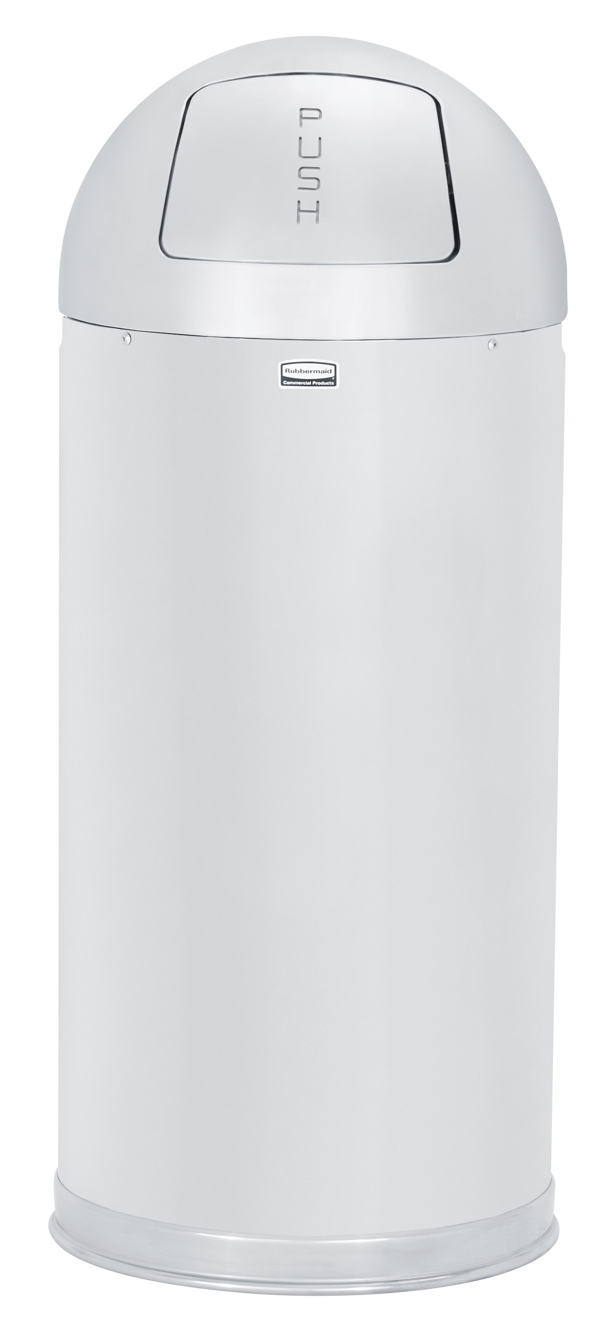 The Round Tops Push Door decorative refuse container have a classic, sleek design that beautifully blend into any indoor environment and open top for easy waste disposal.