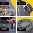 Durch die innovativen Luftkanäle ist das Herausheben voller Müllsäcke um 50 % leichter. Dies steigert die Produktivität und mindert gleichzeitig das Risiko von Verletzungen.