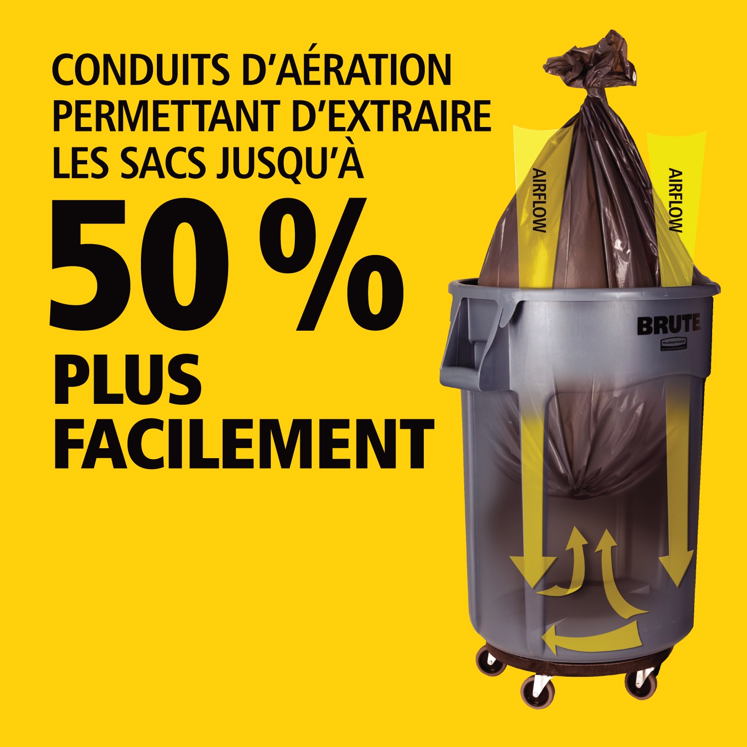 Des conduits d'aération innovants permettent d’extraire les sacs 2 fois plus facilement, d’améliorer la productivité et de réduire les risques de blessures.