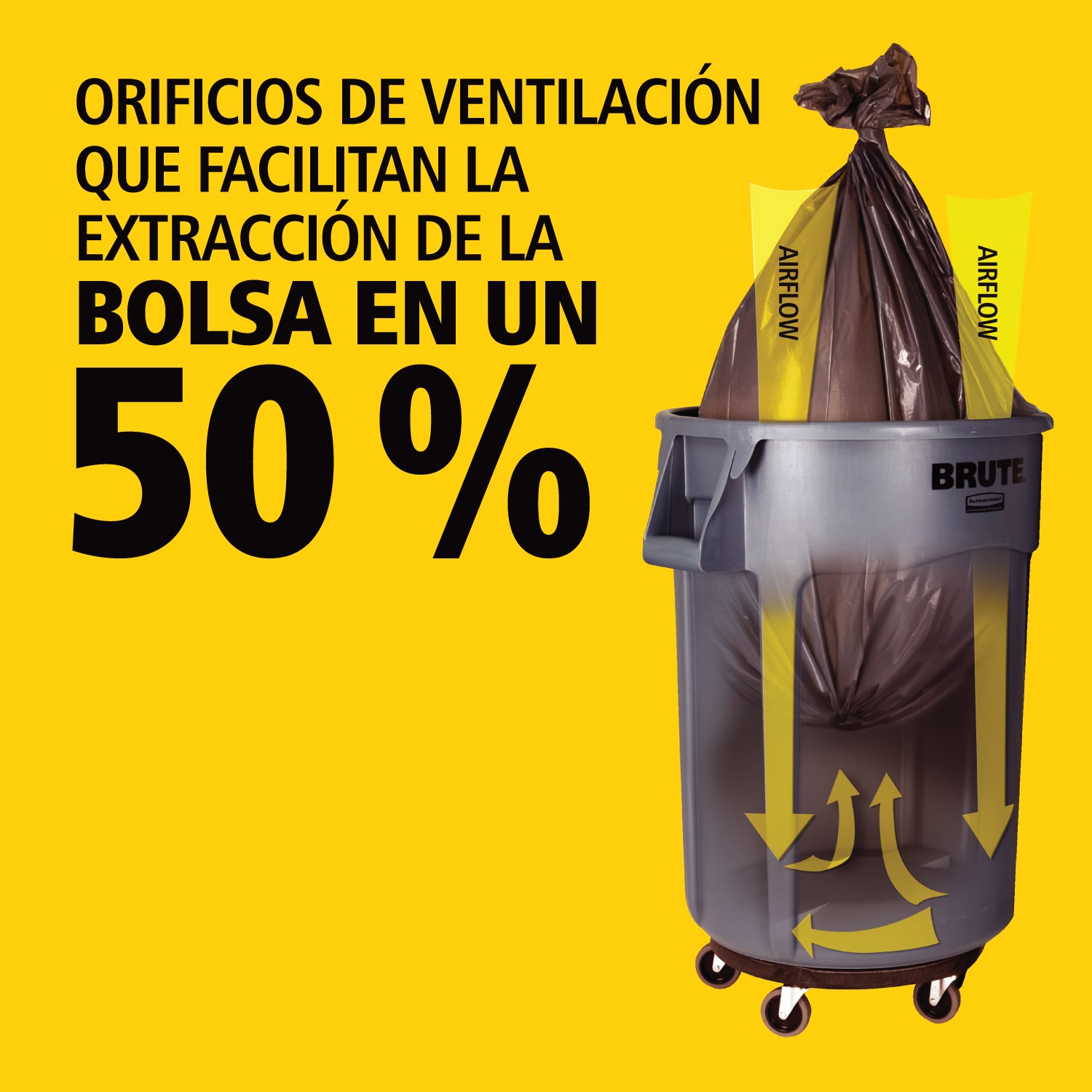 Los innovadores canales de ventilación hacen que la extracción de la bolsa sea un 50 % más fácil para aumentar la productividad y reducir el riesgo de lesiones.