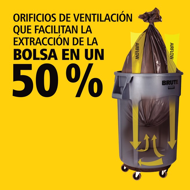 Los innovadores canales de ventilación hacen que la extracción de la bolsa sea un 50 % más fácil para aumentar la productividad y reducir el riesgo de lesiones.