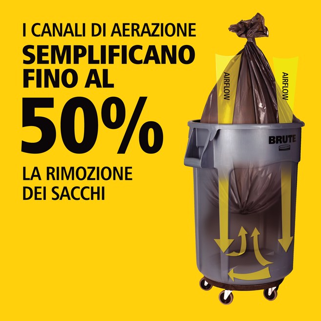 Gli innovativi canali di ventilazione consentono di sollevare i sacchi con il 50% di sforzo in meno, aumentando la produttività e riducendo il rischio di infortuni.