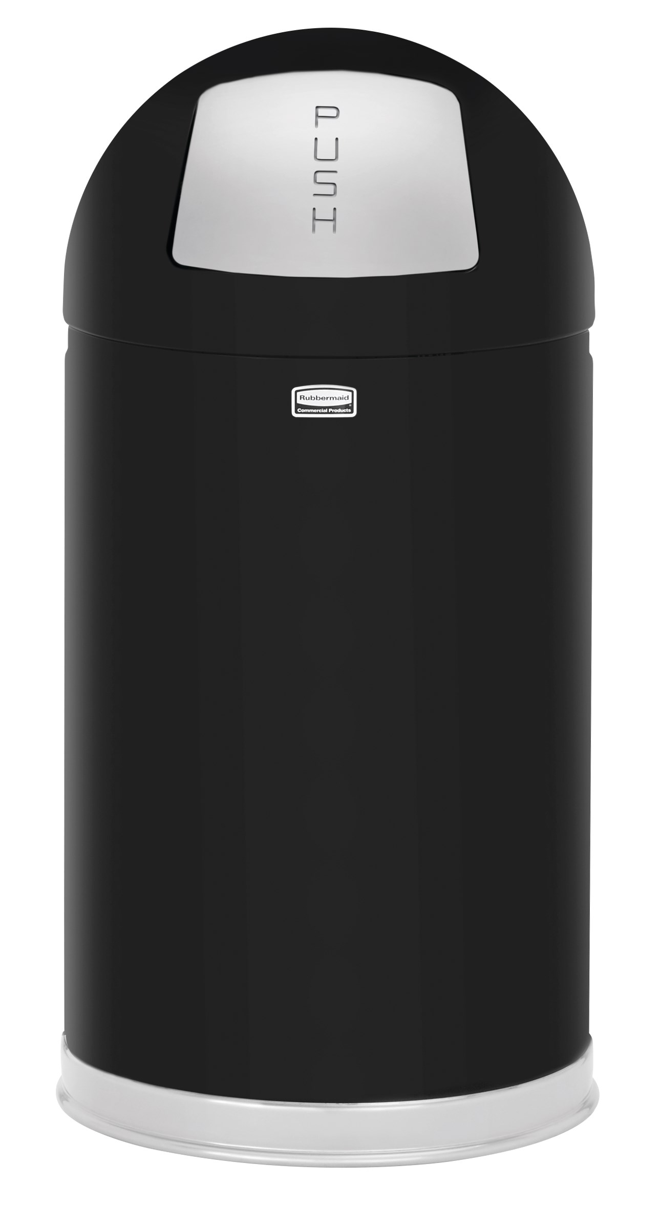 The Round Tops Push Door decorative refuse container have a classic, sleek design that beautifully blend into any indoor environment and open top for easy waste disposal.
