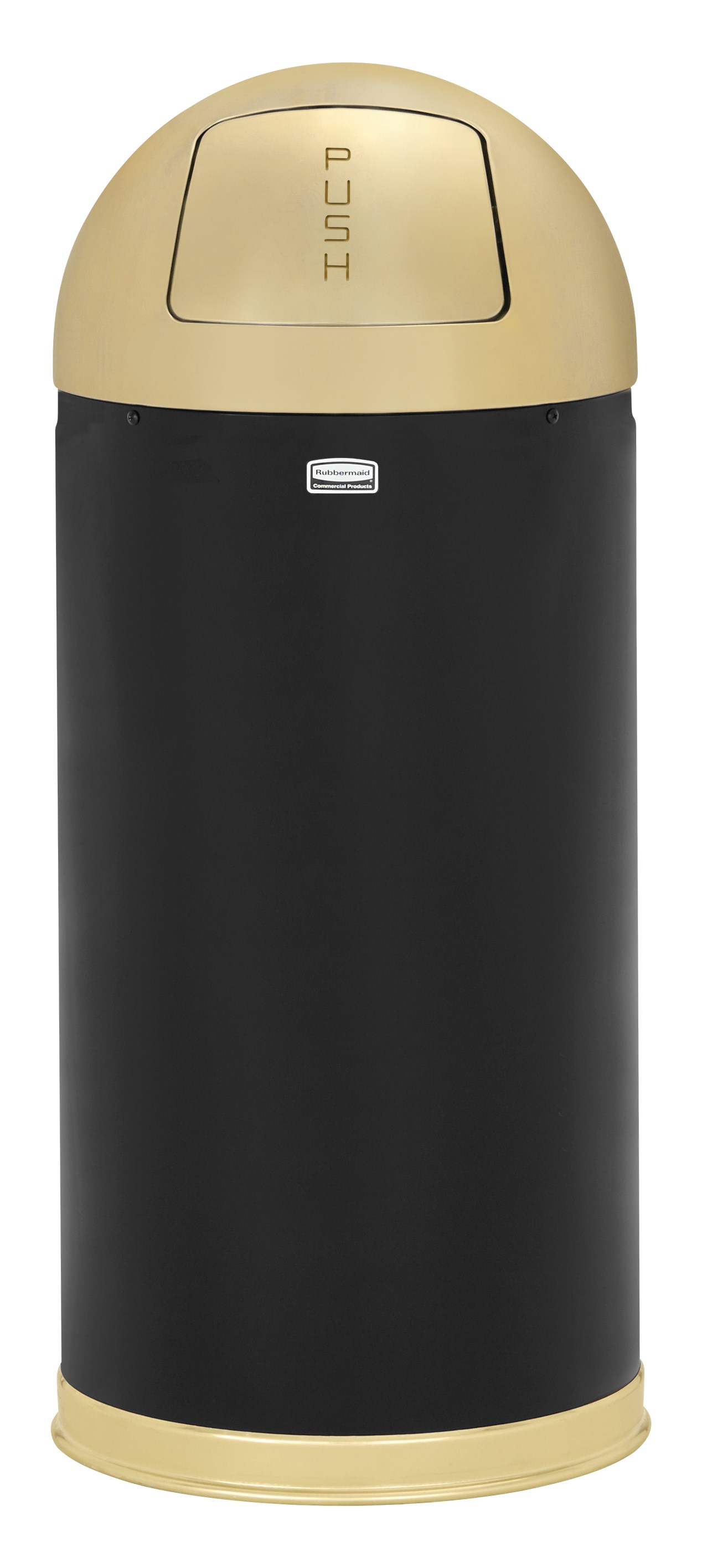 The Round Tops Push Door decorative refuse container have a classic, sleek design that beautifully blend into any indoor environment and open top for easy waste disposal.