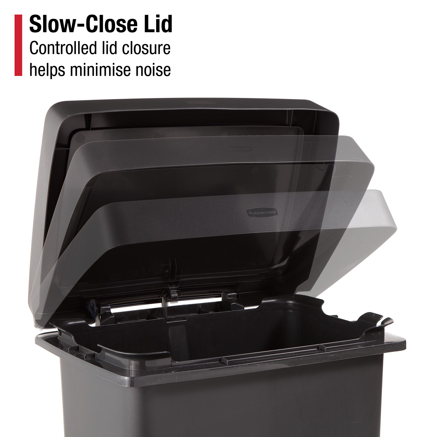 Large-capacity 71L step-on bin built for facilities requiring hygiene and durability.
Rubbermaid stainless steel pedal with secure liner lock and vented interior for easy servicing.