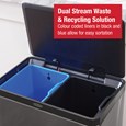 Space-saving 39L dual stream step-on bin for efficient waste and recycling separation.
Rubbermaid charcoal stainless steel finish resists smudges with a hygienic pedal design.