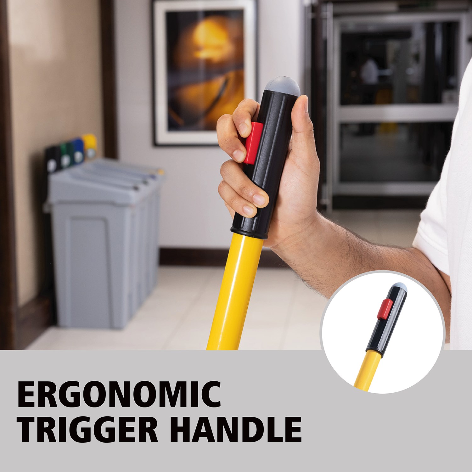 Rubbermaid Commercial Products Hygen Pulse Microfibre Spray Mop Kit | 0.6L Fluid Reservoir | Hospitality, Offices & Commercial Use | Yellow | FGQ96958YL00