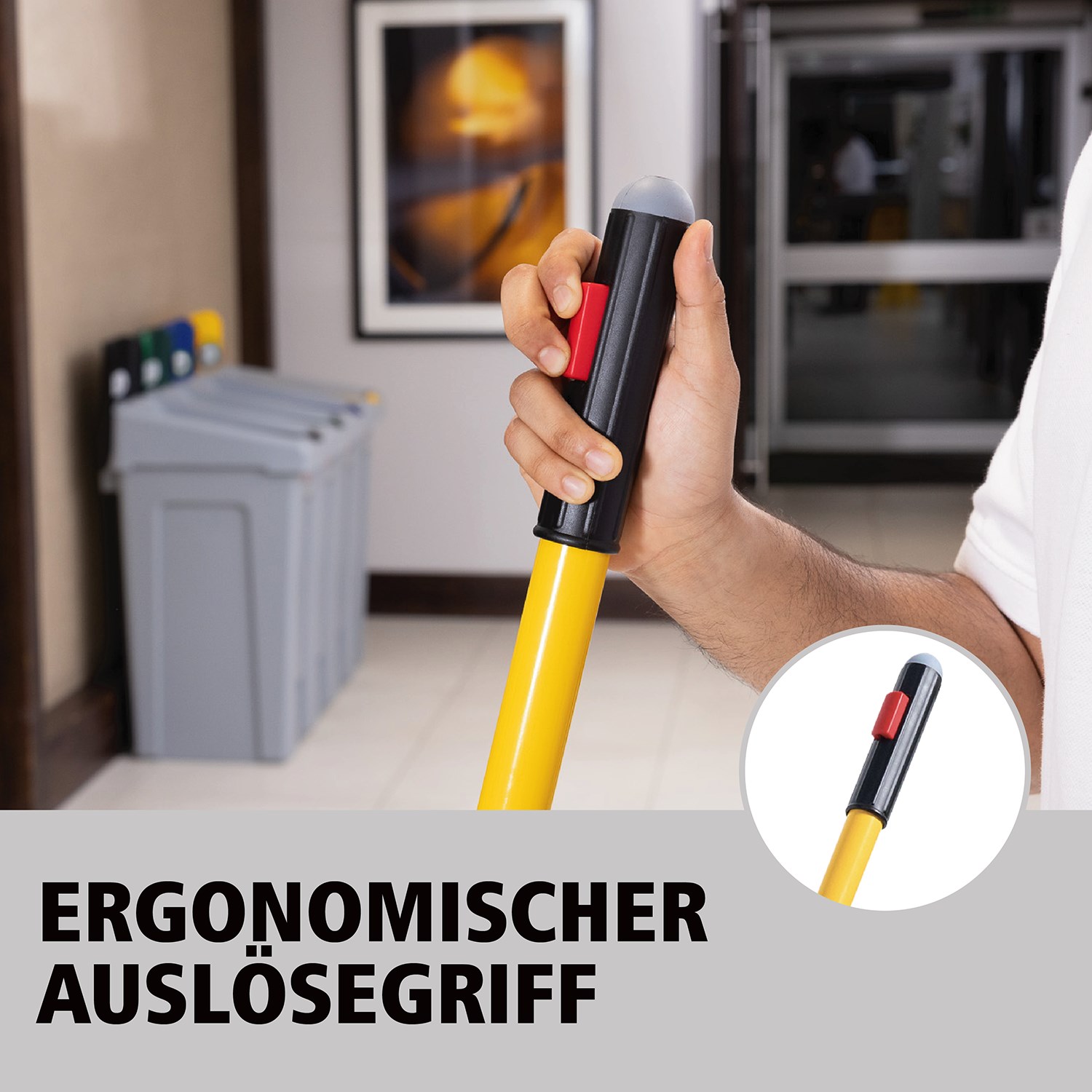 Das einseitige HYGEN™ PULSE™ Mopp-Set reinigt mehr Fläche in weniger Zeit. Die branchenweit beste Mikrofaser, der integrierte Reinigungsbehälter und die benutzergesteuerte Reinigungsmittelabgabe sorgen für eine schnellere, einfachere und effektivere Reinigung von Böden.