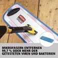 Das einseitige HYGEN™ PULSE™ Mopp-Set reinigt mehr Fläche in weniger Zeit. Die branchenweit beste Mikrofaser, der integrierte Reinigungsbehälter und die benutzergesteuerte Reinigungsmittelabgabe sorgen für eine schnellere, einfachere und effektivere Reinigung von Böden.