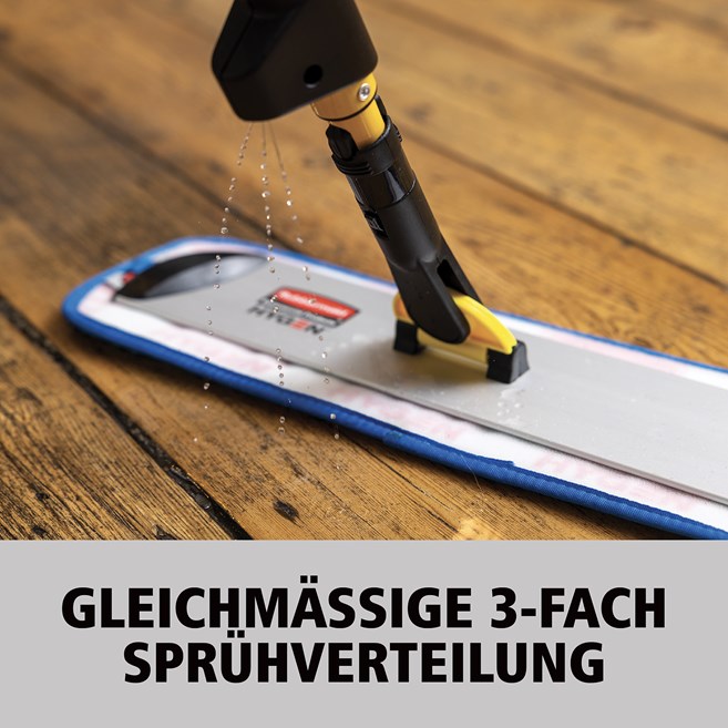 Das einseitige HYGEN™ PULSE™ Mopp-Set reinigt mehr Fläche in weniger Zeit. Die branchenweit beste Mikrofaser, der integrierte Reinigungsbehälter und die benutzergesteuerte Reinigungsmittelabgabe sorgen für eine schnellere, einfachere und effektivere Reinigung von Böden.