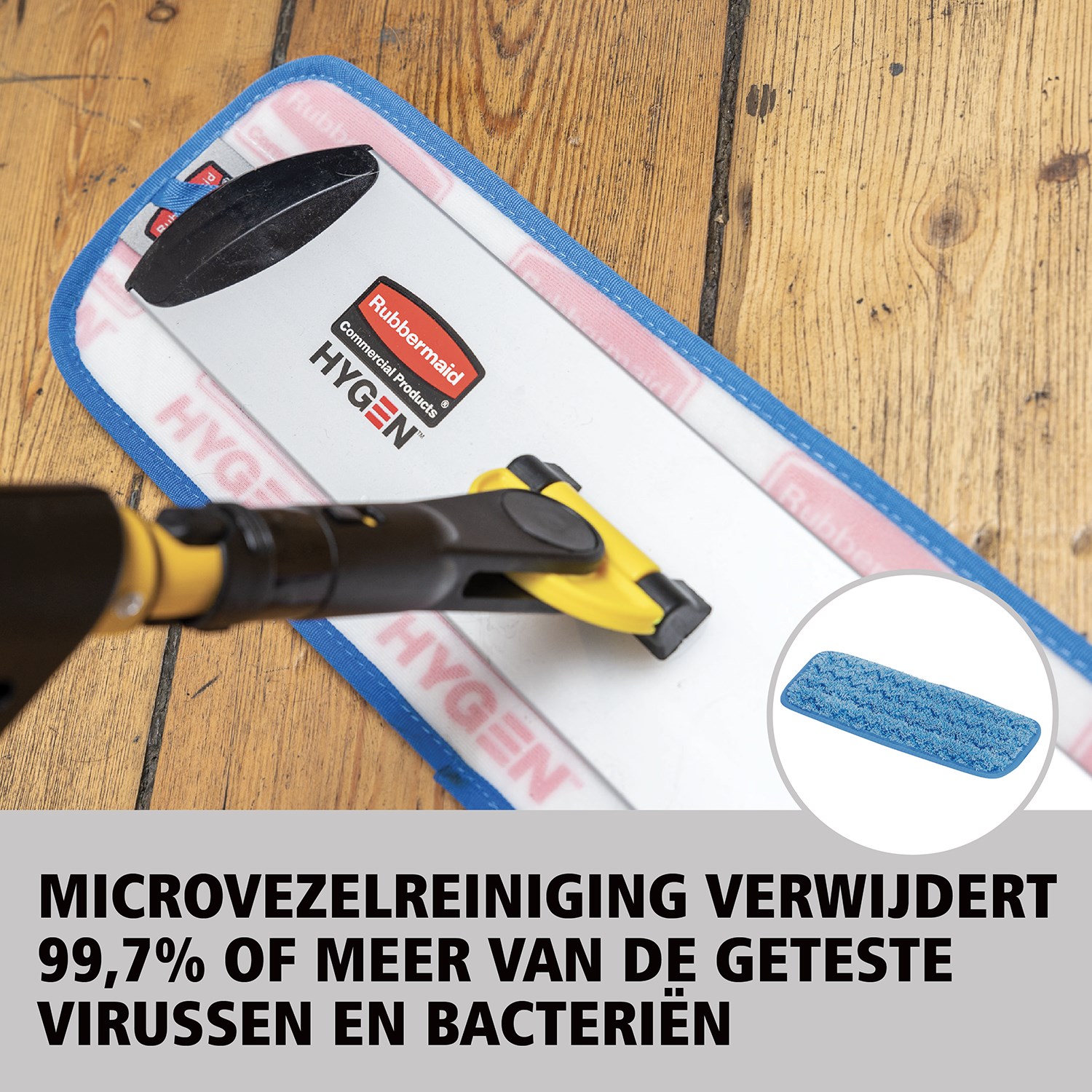 De HYGEN™ PULSE™ enkelzijdige mopkit van Rubbermaid Commercial reinigt grotere oppervlakken in minder tijd. De beste microvezelmop op de markt, een geïntegreerd reservoir en gebruikergestuurde afgifte van reinigingsmiddel zorgen voor schonere vloeren op een snellere, gemakkelijkere en efficiëntere manier.