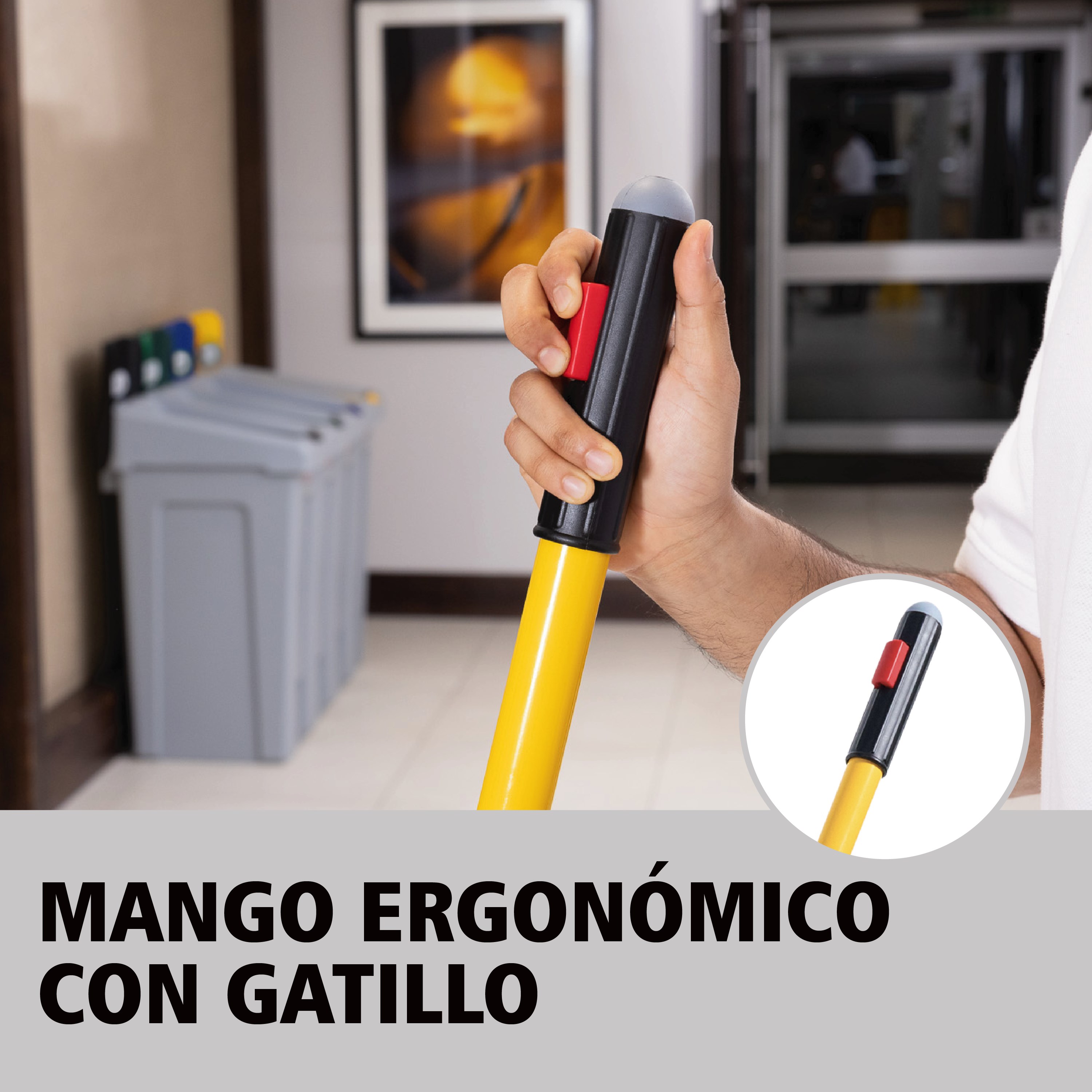 El kit de mopa de una cara Rubbermaid Commercial HYGEN™ PULSE™ limpia más metros cuadrados en menos tiempo. La mejor microfibra de la industria, el depósito incorporado y la aplicación controlada de solución según el uso facilitan la limpieza más rápida y eficaz del suelo.