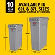 The Rubbermaid Commercial Slim Jim® containers with venting channels offer uncompromised performance in constrained spaces.