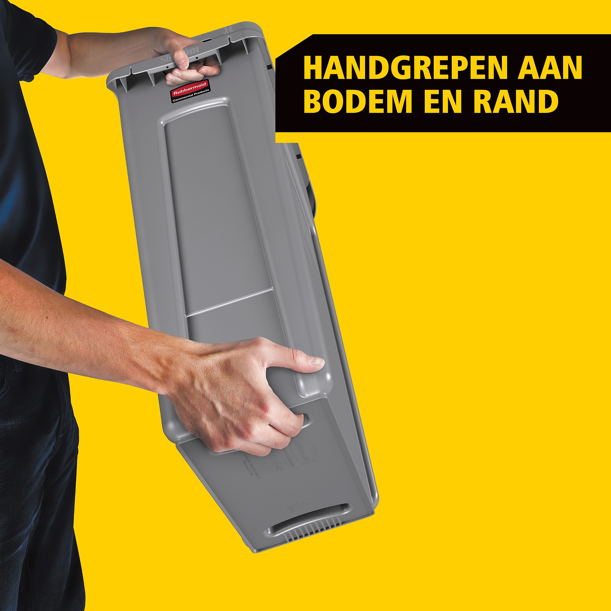 De Rubbermaid Commercial Slim Jim containers met luchtsleuven bieden compromisloze prestaties in beperkte ruimtes.