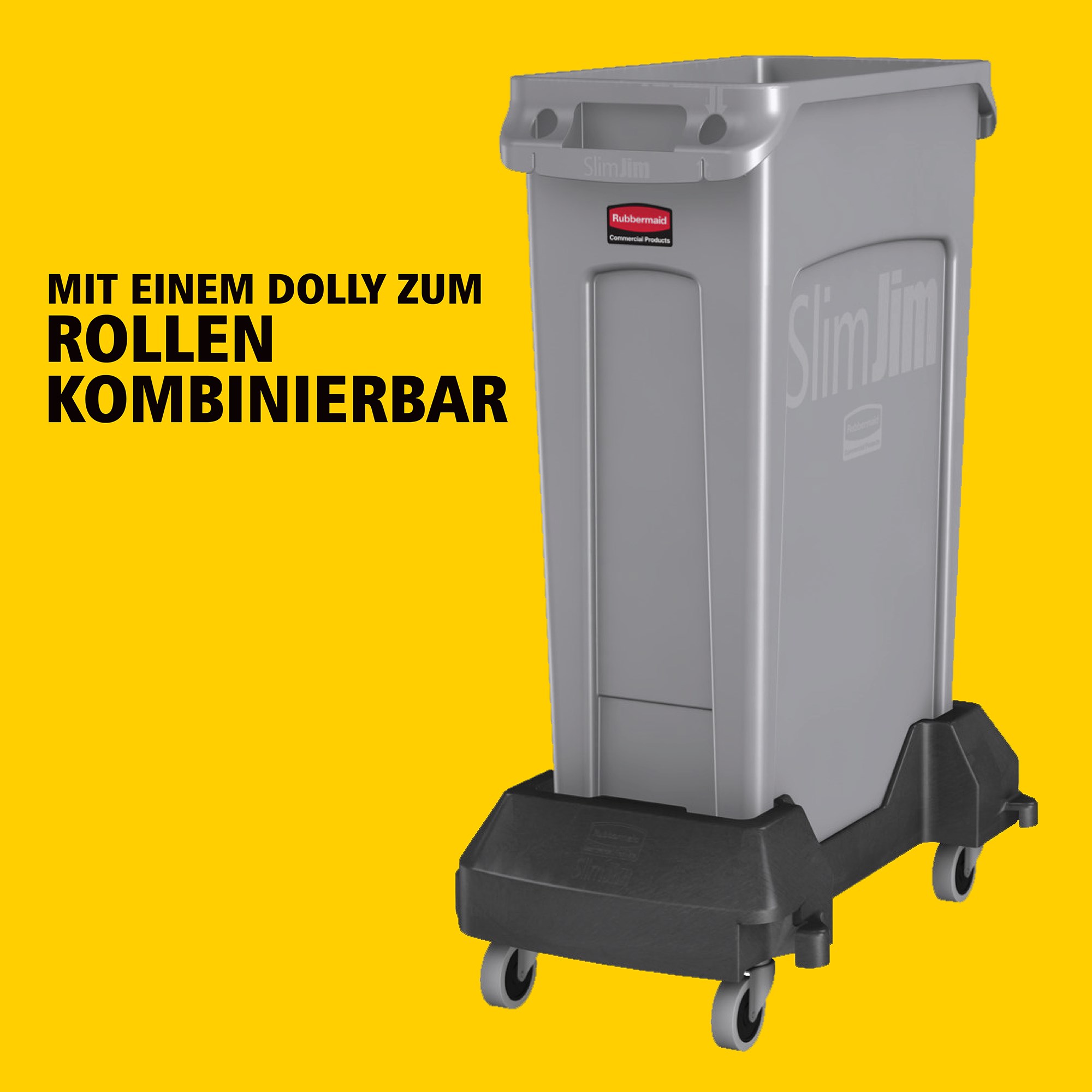 Die Slim Jim®-Behälter mit Belüftungskanälen von Rubbermaid Commercial bieten beispiellose Leistung in engen Räumen.