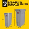 I bidoni Slim Jim® Rubbermaid Commercial con sfiati offrono prestazioni eccellenti anche in spazi ristretti.