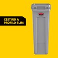 I bidoni Slim Jim® Rubbermaid Commercial con sfiati offrono prestazioni eccellenti anche in spazi ristretti.