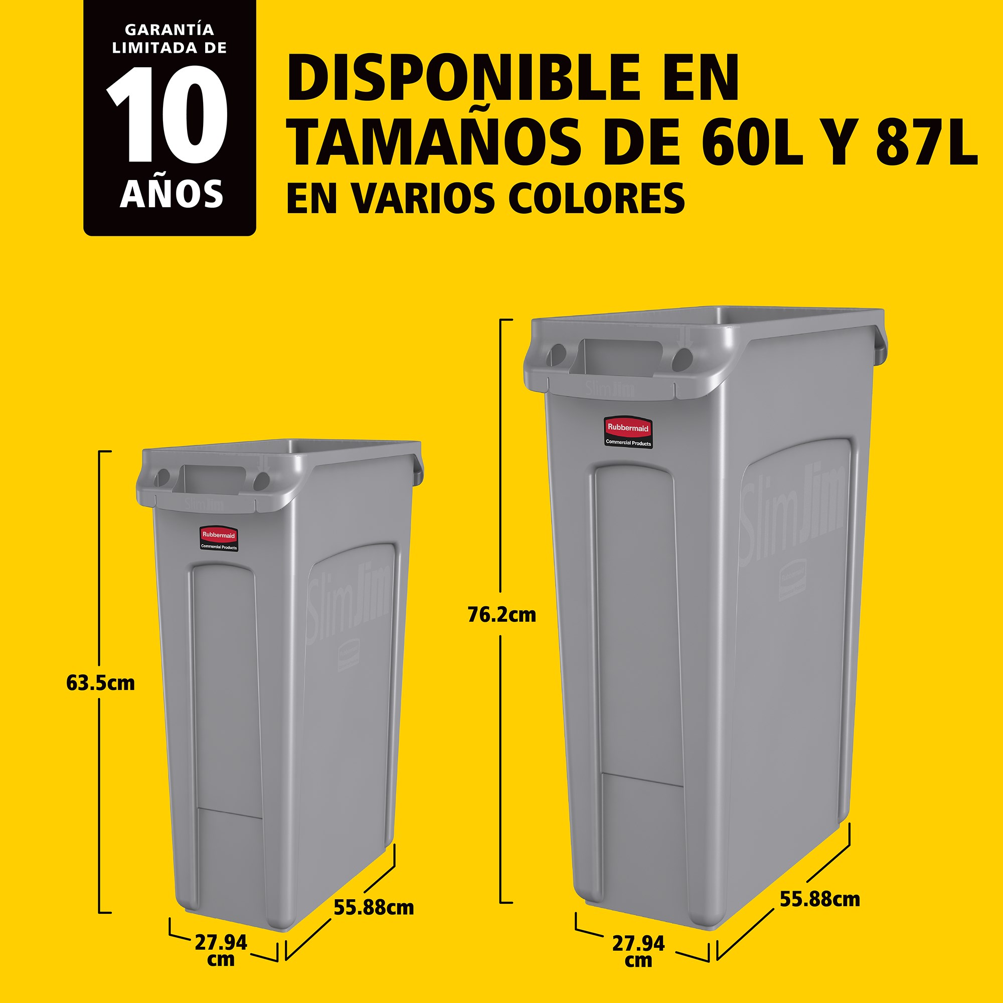 Los contenedores con canales de ventilación Rubbermaid Commercial Slim Jim® ofrecen un rendimiento inigualable en espacios restringidos.
