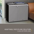 An easy to configure modular recycling system for facilities with sustainability and aesthetics in mind