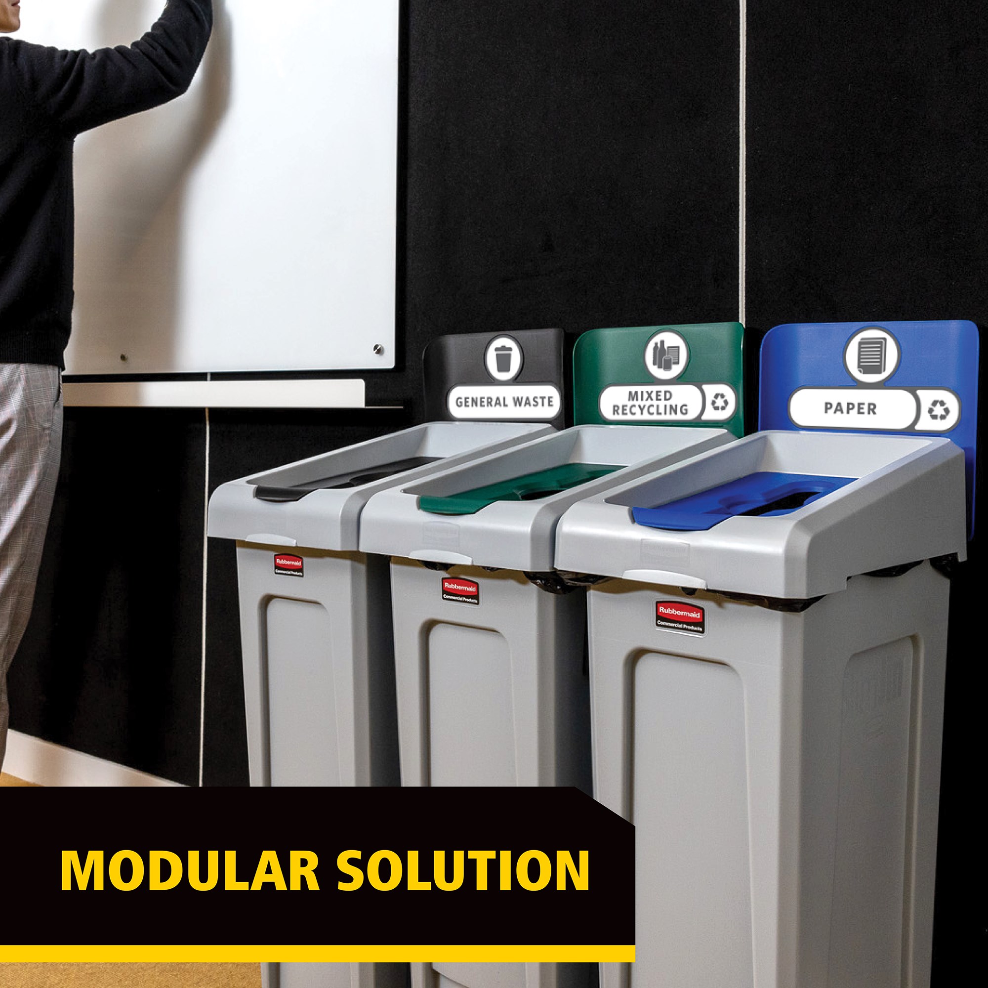 Upgrade your Slim Jim® Recycling Station with a durable, easy-to-install lid insert designed to support streamlined and efficient waste separation in any environment.
