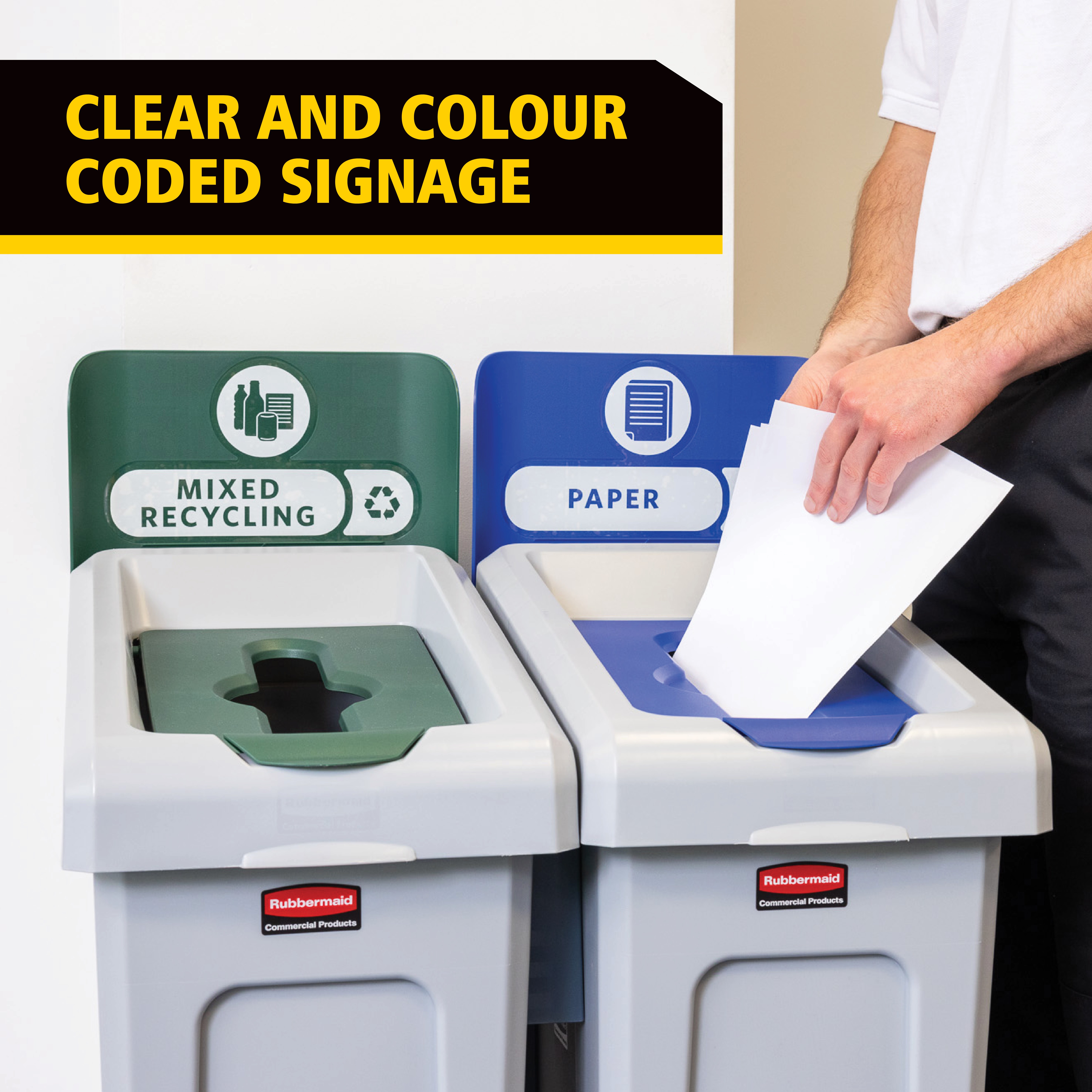 Upgrade your Slim Jim® Recycling Station with a durable, easy-to-install lid insert designed to support streamlined and efficient waste separation in any environment.