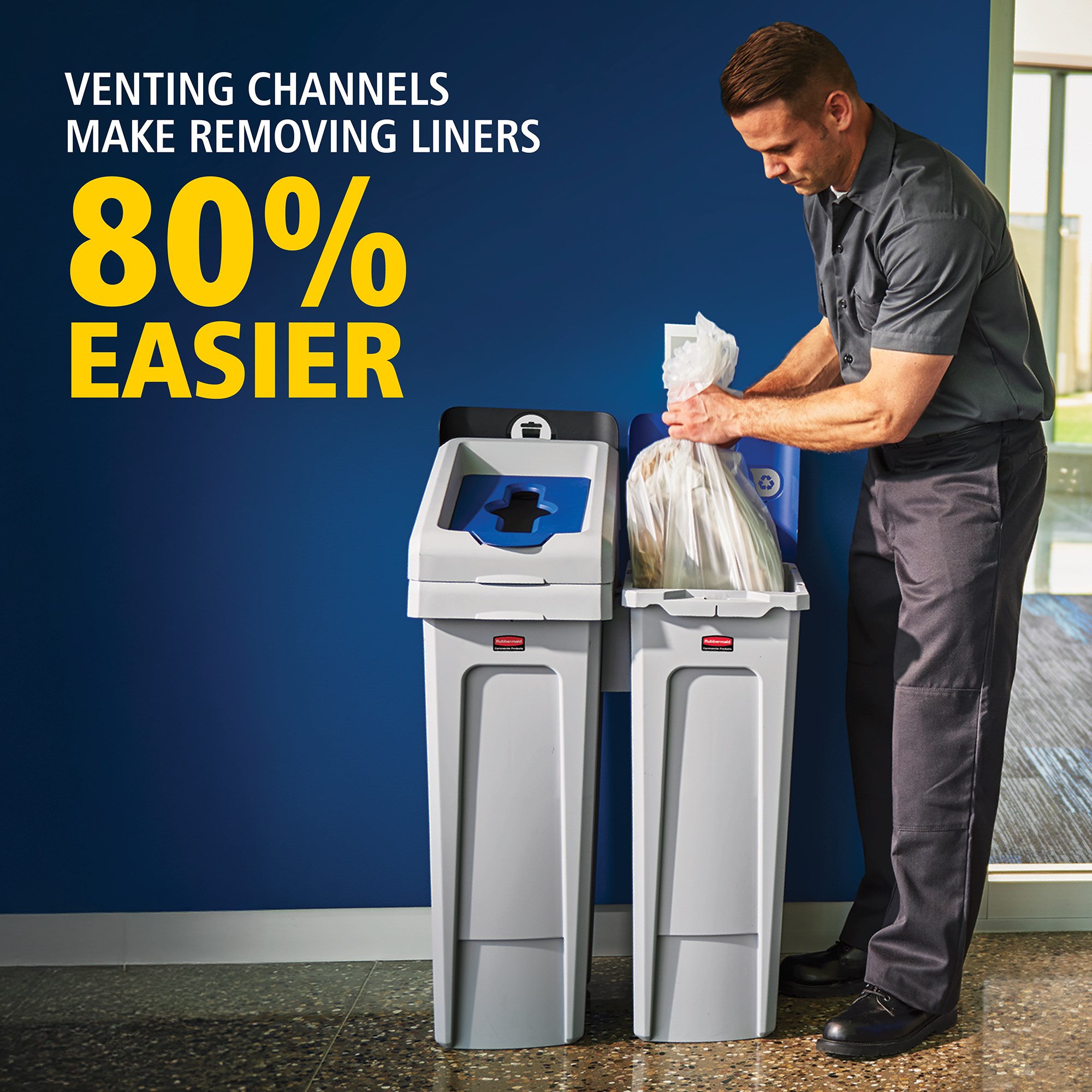 Upgrade your Slim Jim® Recycling Station with a durable, easy-to-install lid insert designed to support streamlined and efficient waste separation in any environment.