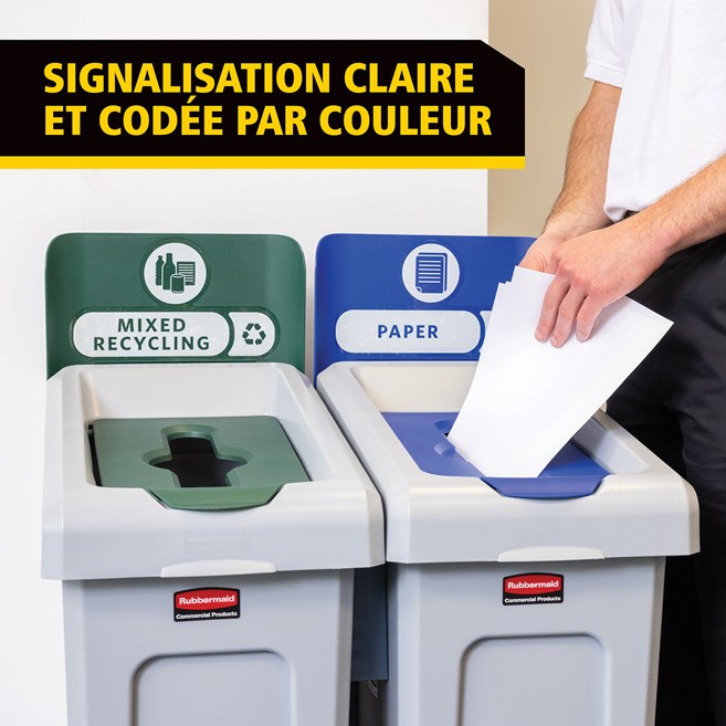 Améliorez votre station de recyclage Slim Jim® avec un insert de couvercle robuste et facile à installer, conçu pour optimiser le tri des déchets dans n’importe quel environnement.