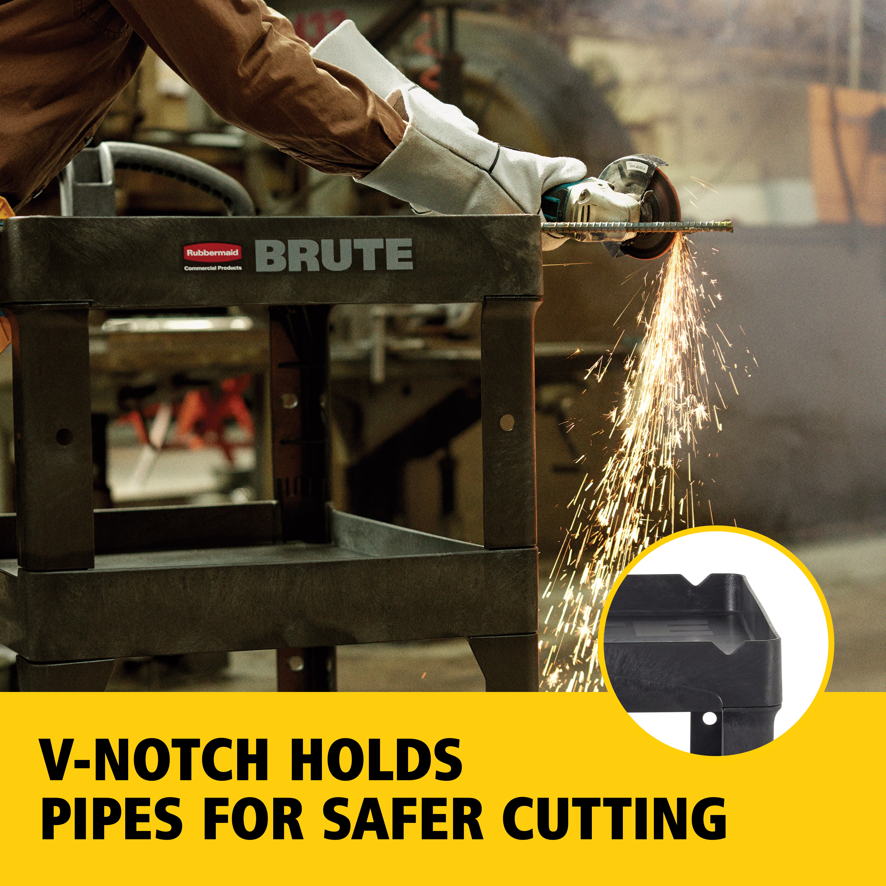 The BRUTE Heavy Duty 3-Shelf Utility Cart with a lipped shelves is a durable versatile cart that is ideal for transporting materials, supplies, and heavy loads up to 600 lb.