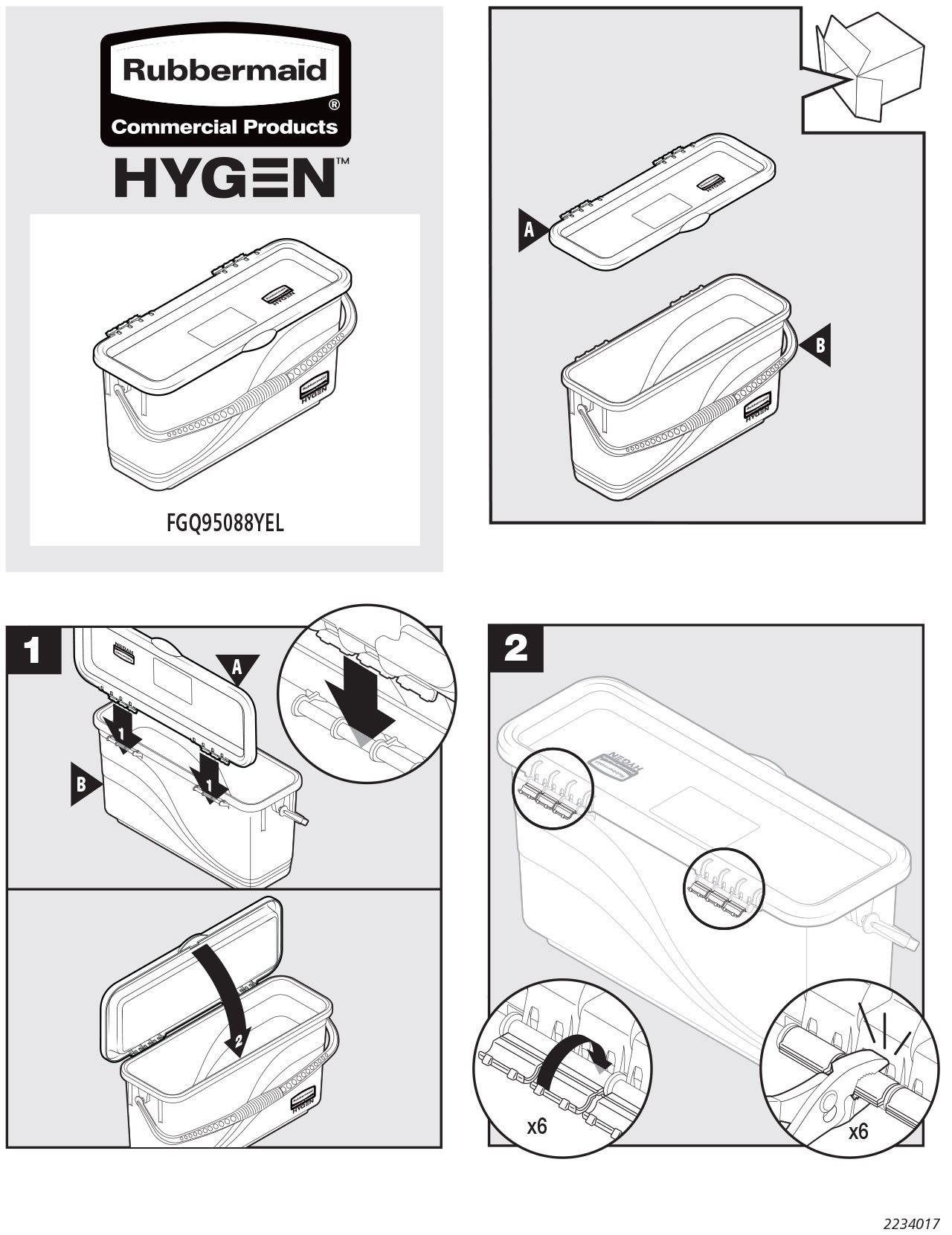 HYGEN Microfiber Charging Bucket Instruction Sheet (FGQ95088YEL)