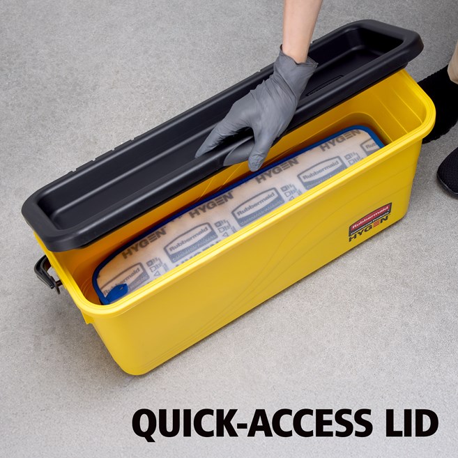 HYGEN™ Microfiber Charging Bucket is ideal for healthcare facilities, with a bucket designed to prevent oversaturation of microfiber wet pads.