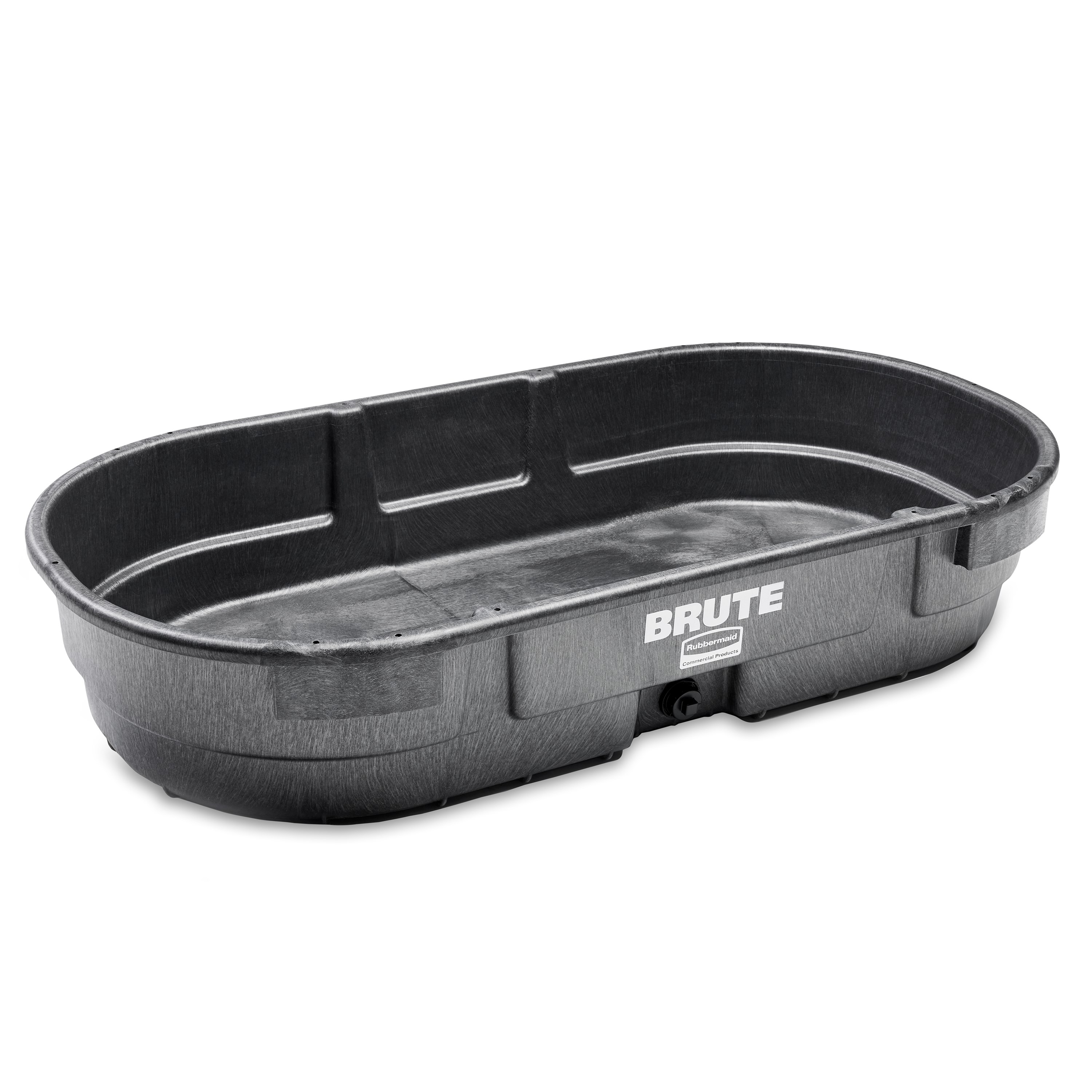 The BRUTE 120 Gallon Low Profile Stock Tank in black is perfect for water trough, horse trough, or livestock tank use. Made by Rubbermaid Commercial, this tank is durable and reliable for all your watering needs.