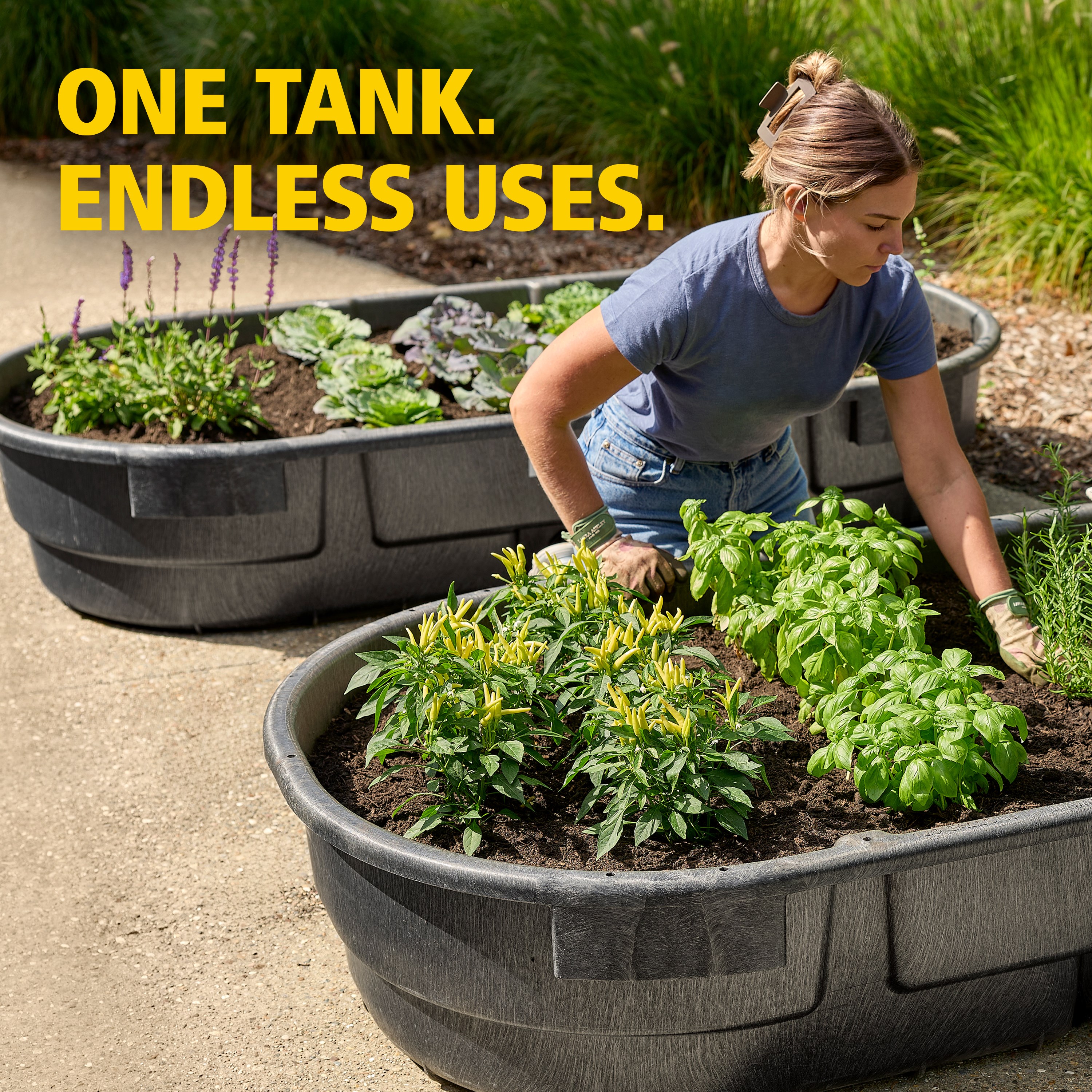 The BRUTE 120 Gallon Low Profile Stock Tank in black is perfect for water trough, horse trough, or livestock tank use. Made by Rubbermaid Commercial, this tank is durable and reliable for all your watering needs.