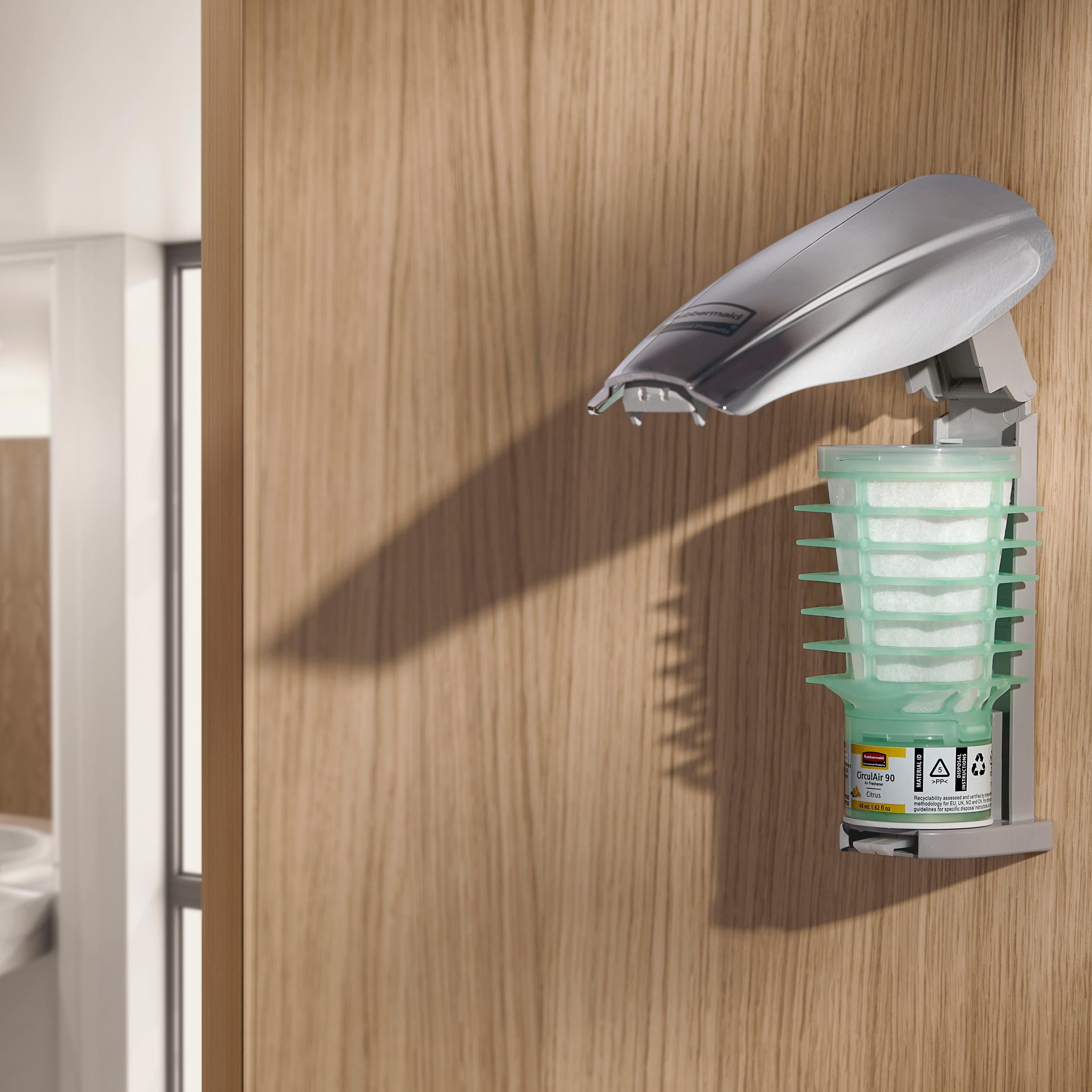 Battery free Passive Air Care Dispenser compatible with CirculAir 90™ Air Care Refills, delivering uninterrupted performance and 90 days or more of maintenance-free fragrance.