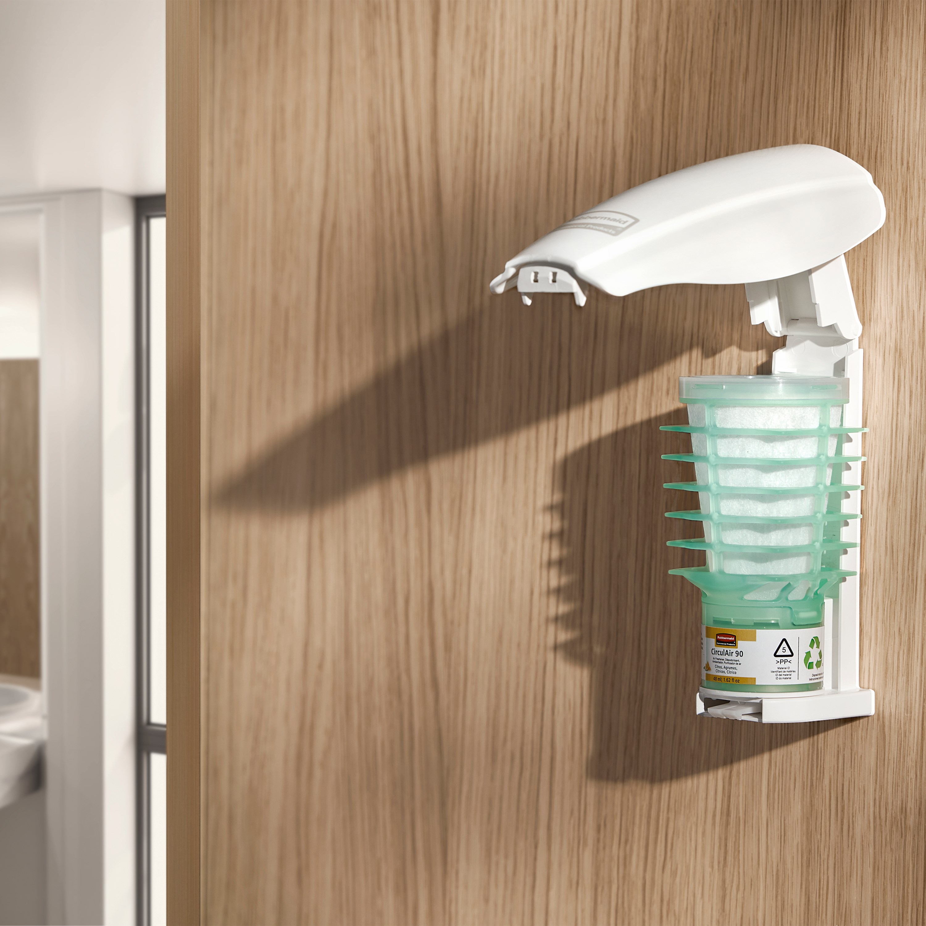 Battery free Passive Air Care Dispenser compatible with CirculAir 90™ Air Care Refills, delivering uninterrupted performance and 90 days or more of maintenance-free fragrance.