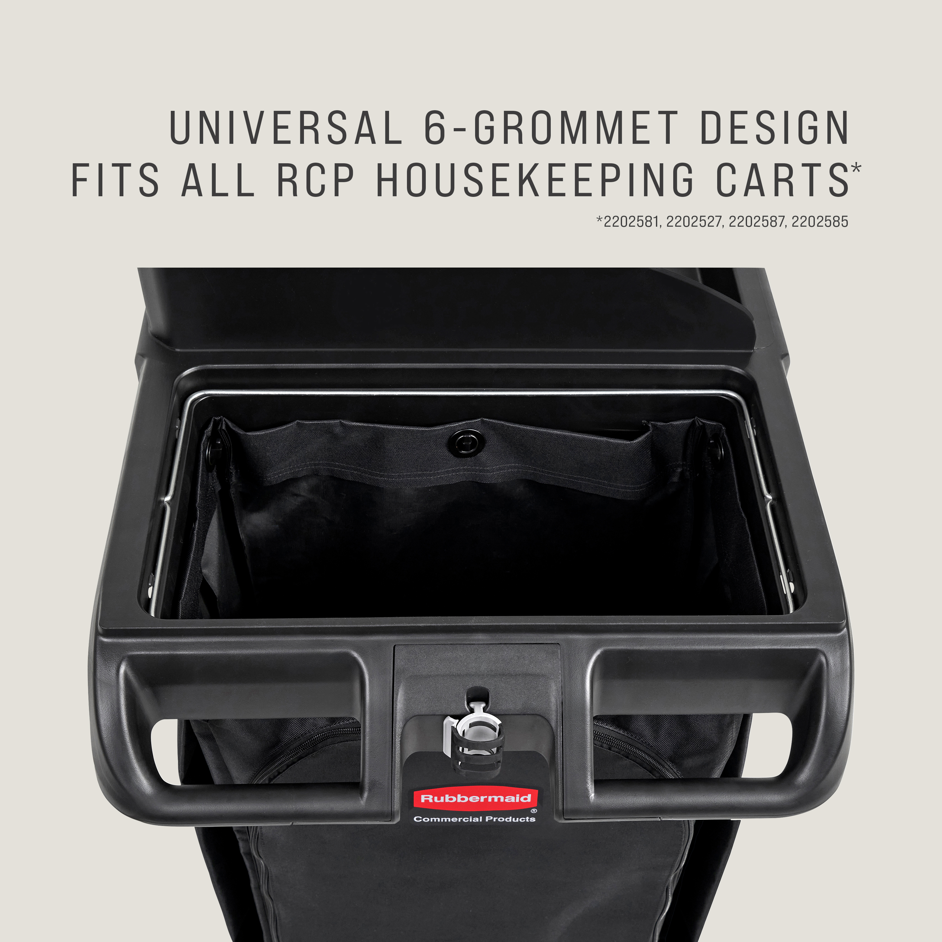 The 30 Gallon Canvas Bag for Housekeeping Carts is a high-capacity waste collection bag that can hold up to 30 gallons of soiled linens or waste; keeping dirty items separate from the rest of the cart.