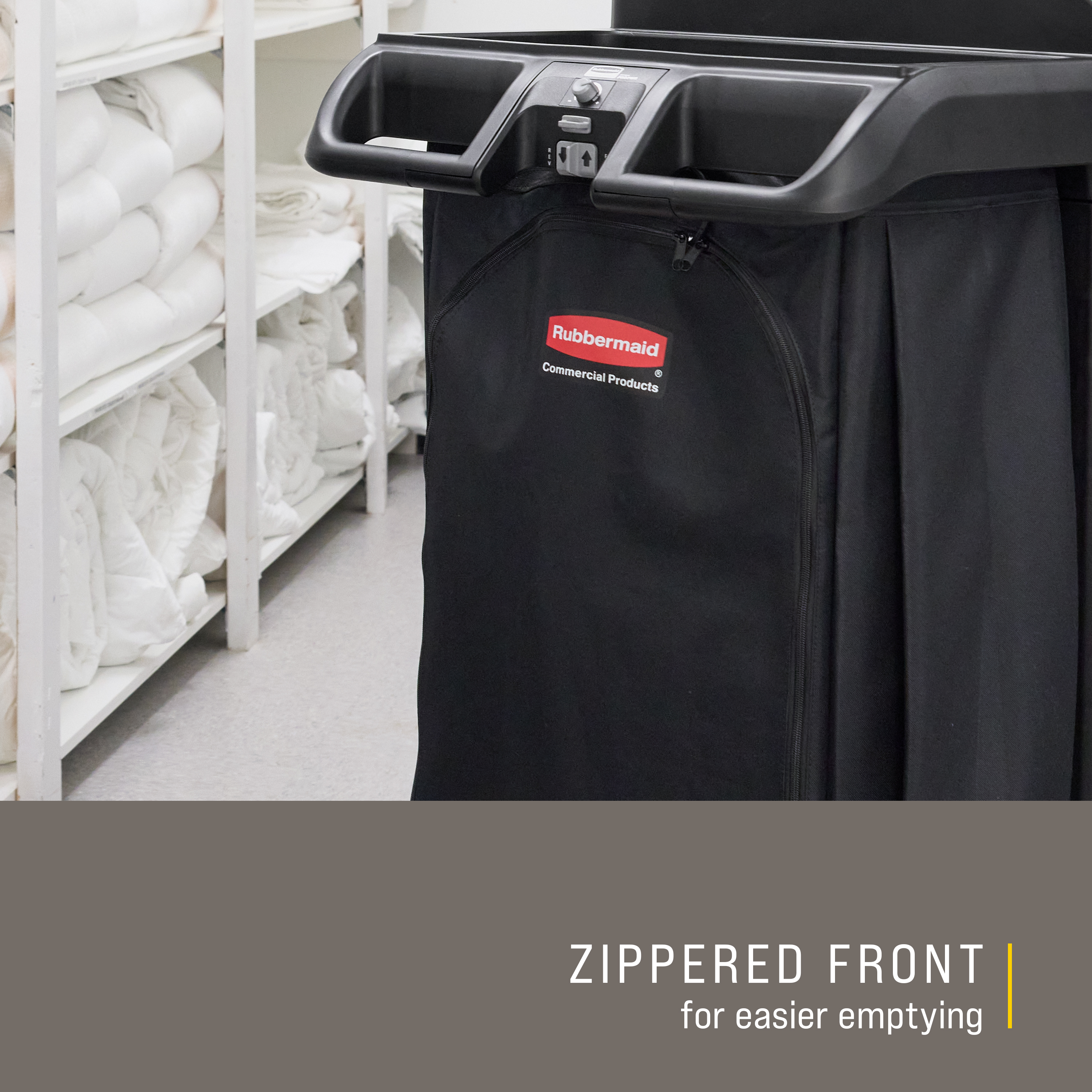 The 30 Gallon Canvas Bag for Housekeeping Carts is a high-capacity waste collection bag that can hold up to 30 gallons of soiled linens or waste; keeping dirty items separate from the rest of the cart.