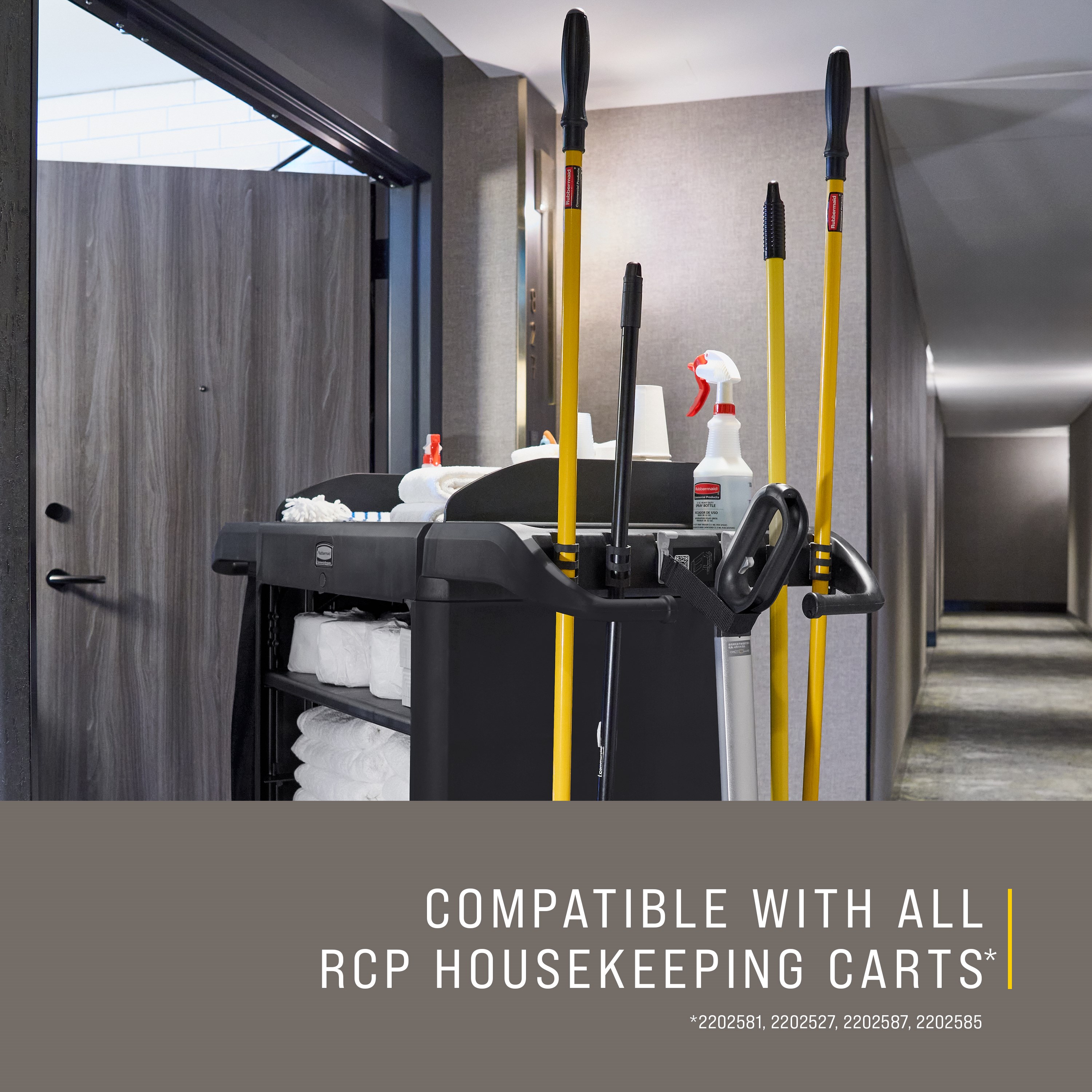 Rubbermaid Commercial Product's new QuickClip System offers users a simple, on-the-go solution for storing and accessing stick goods.