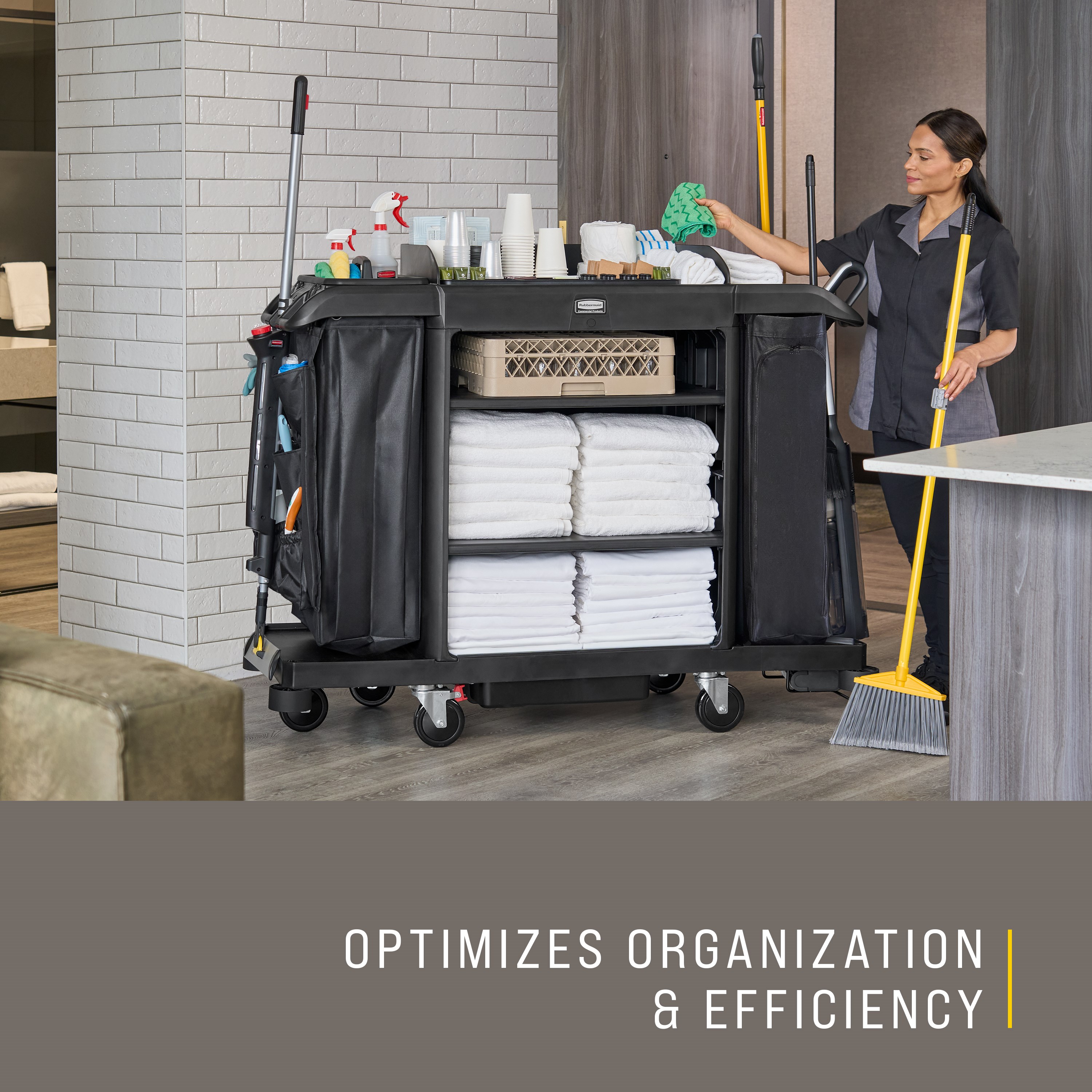 Rubbermaid Commercial Product's new QuickClip System offers users a simple, on-the-go solution for storing and accessing stick goods.